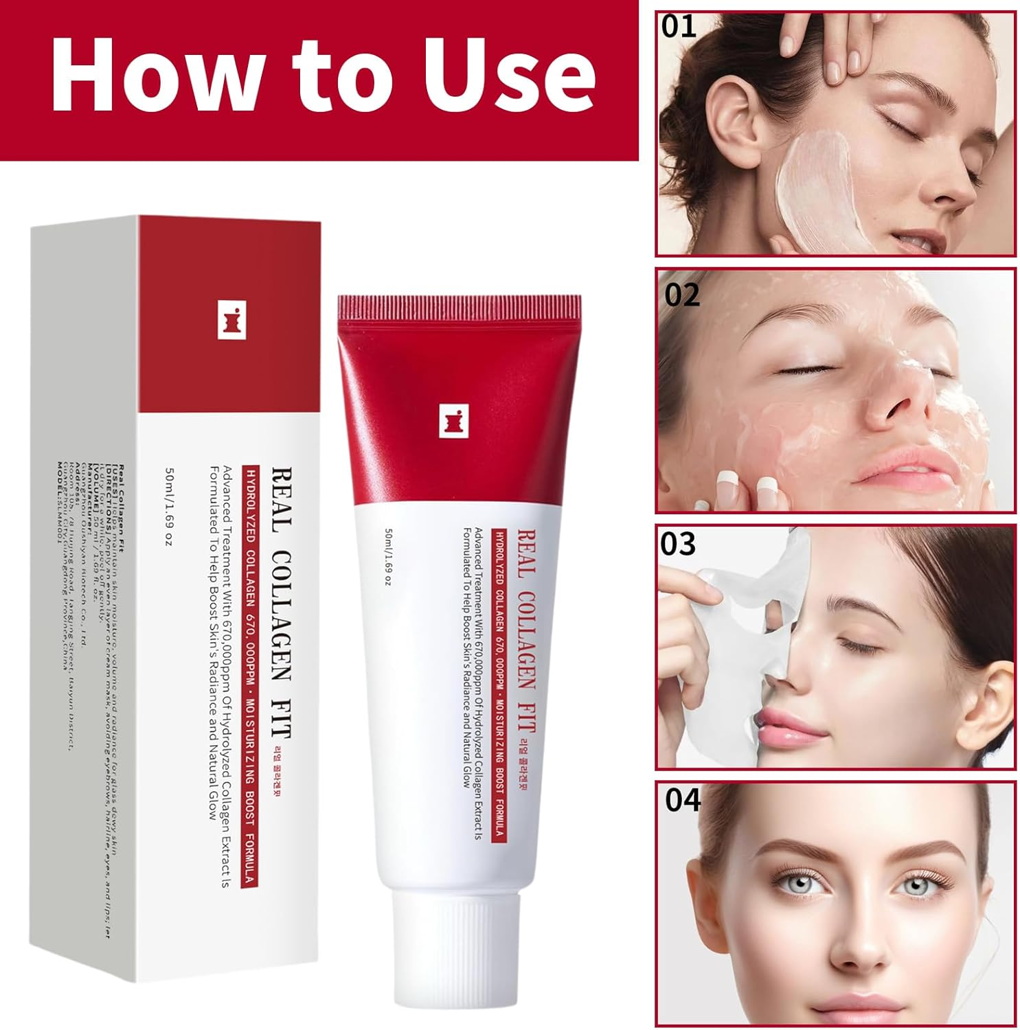 Collagen Wrapping Mask，Hydrolyzed Collagen Wrapping Mask for Elasticity & Hydration, Hydrating Peel off Mask Peel off Facial Mask for Glow & Glass Skin, Korean Skin Care, 50Ml image number 5