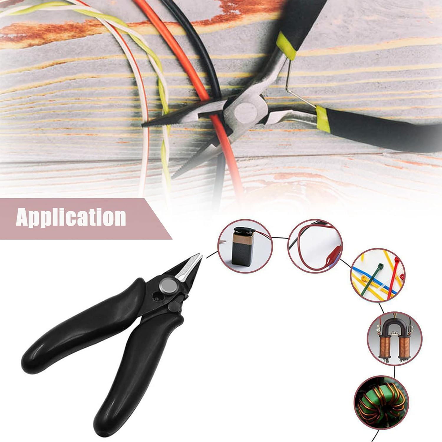 Maizoon 2 Pcs 8.9Cm/3.5Inch Flush Cutter, Micro Precision Wire Pliers with Anti-Slip Handle for Electronics Aluminum Jewelry Making 3D Printing Copper Cables Model image number 1