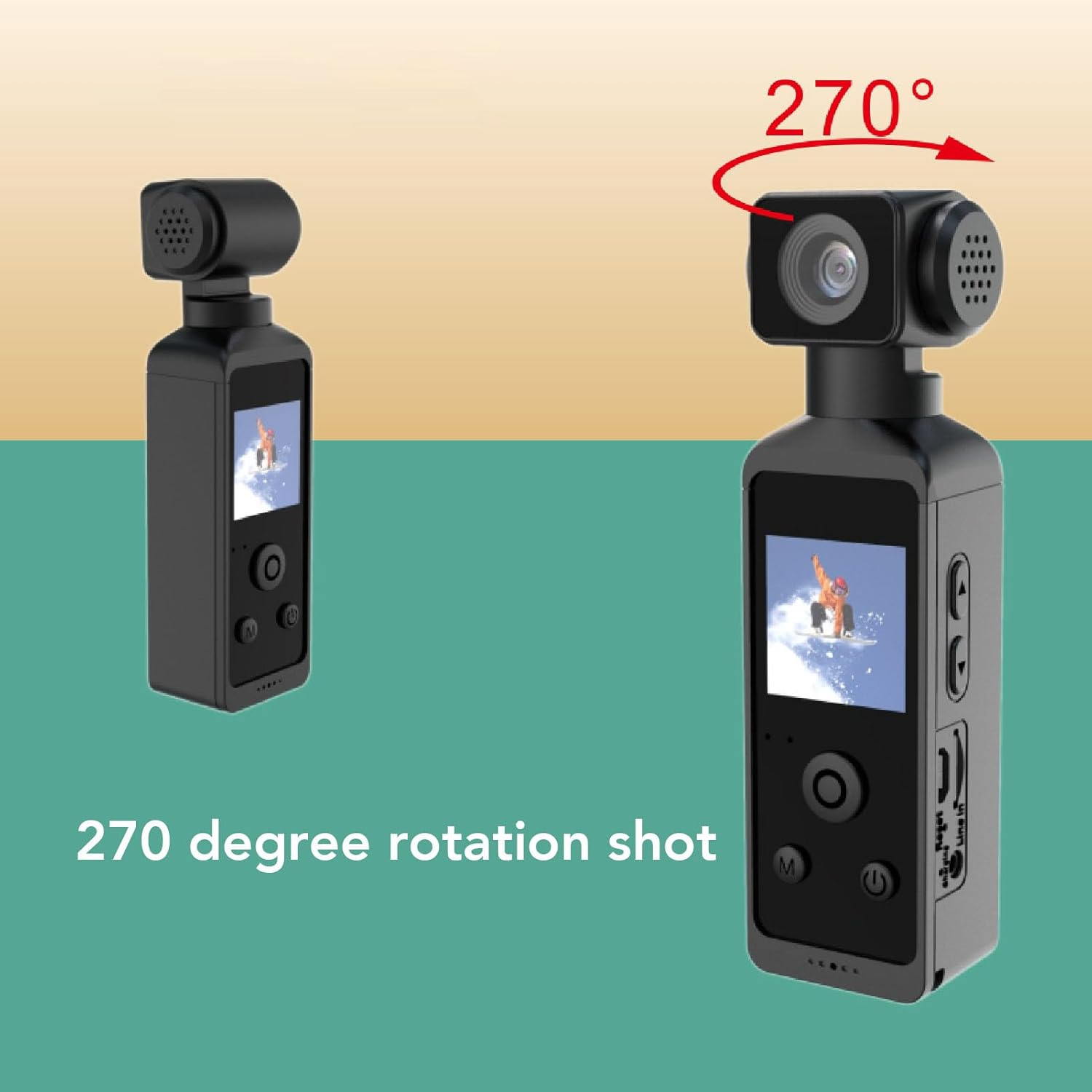 5K30FPS HD Vlog Video, Sports Camera with Built in Wifi and 270&deg; Rotatable Screen for Outdoor Riding, up to 30M Water Proof Depth with Filming Sports Camera, for Diving Enthusiasts image number 4