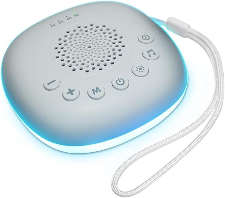 White Noise Machine, Portable Sound Machine for Baby Adult Sleeping, 20 Soothing Sounds White Noise Shush,8 Types of Lighting Night Lights, 30-60-90Min Timer, Bluetooth Connection image number 2