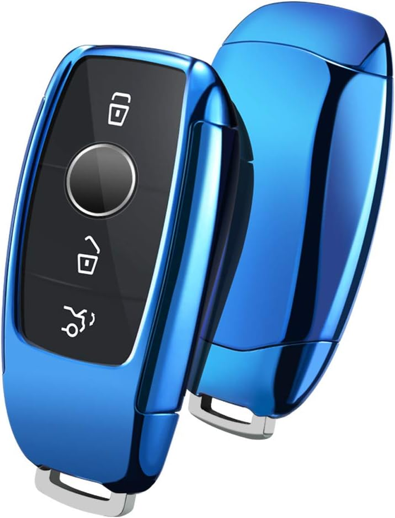 OATSBASF Key Cover for Mercedes,Car Key Protective Cover for Mercedes Benz E Class 2017 S 2018 Remote Fob Key (Golden Edge-Black)