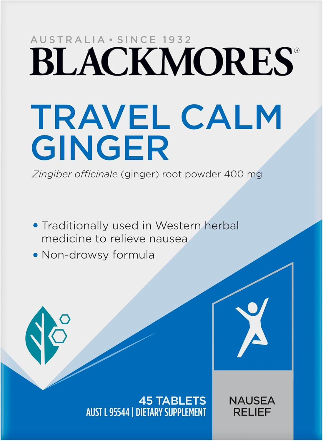 Blackmores Travel Calm Ginger|Relieves Symptoms of Travel & Sea Sickness| Non-Drowsy Formula|45 Tablets image number 5