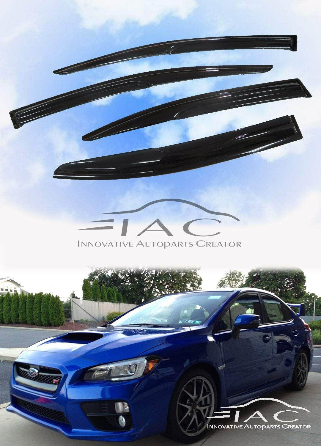 IAC for Subaru WRX/WRX STI 2015-2019 Mugen Window Visor Weather Shield Rain Guard Deflector Vent Door Visor image number 3