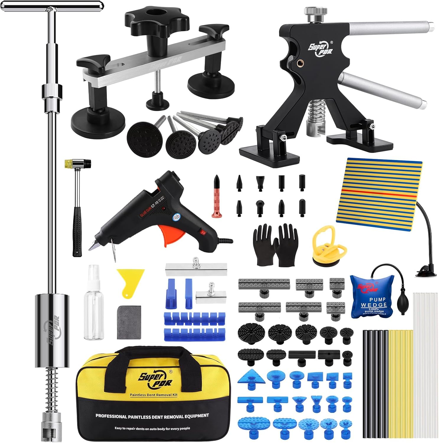 Super PDR Paintless Dent Removal Kit Professional, Car Dent Puller Kit with Slide Hammer Dent Lifter Bridge Puller, PDR Tools Auto Body Dent Repair Kit for Cars, Dent Removal for Car Body Repair image number 4