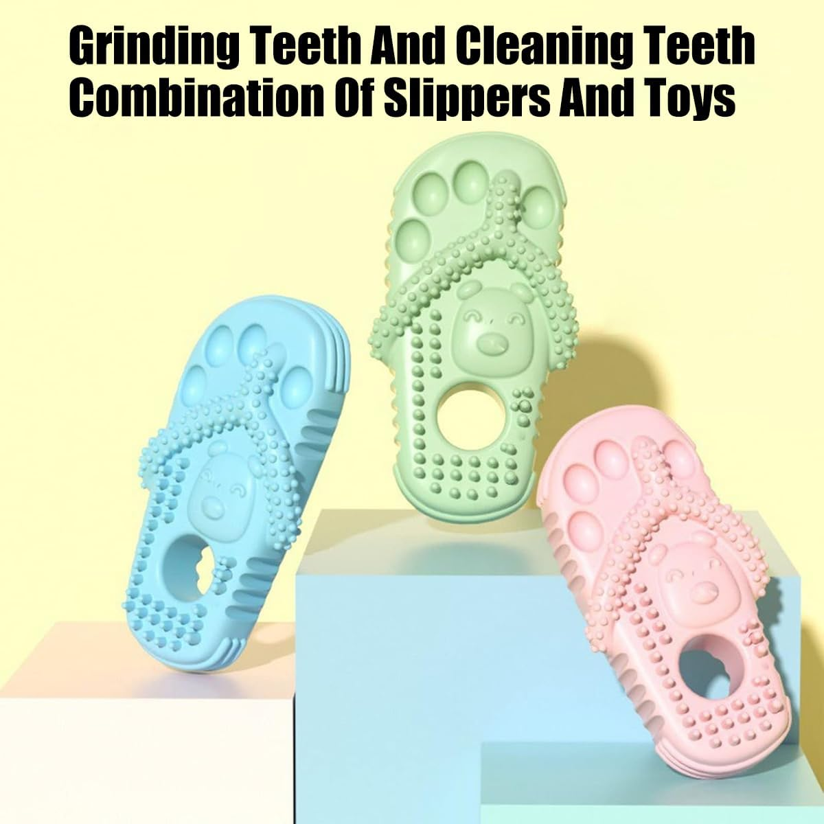 AIMALL Pet Toys Bite Slippers - Durable Dog Chew Toys for Teething & Dental Health, Bite-Resistant Rubber, Interactive Cat & Dog Toys