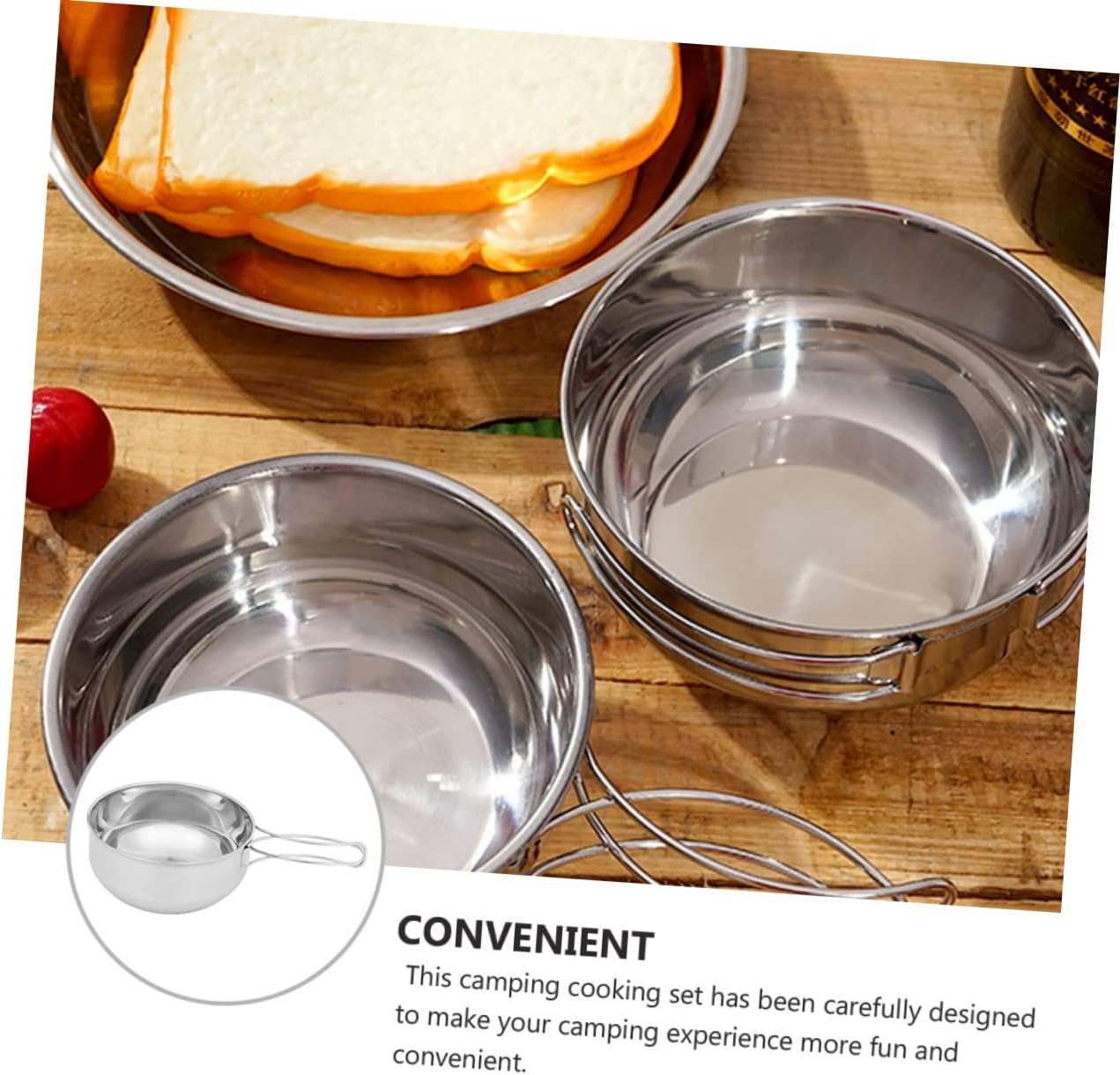 HANABASS 3Pcs Outdoor Camping Pots Practical Camping Cookware Pot Bowl Cook Utensils for Cookware