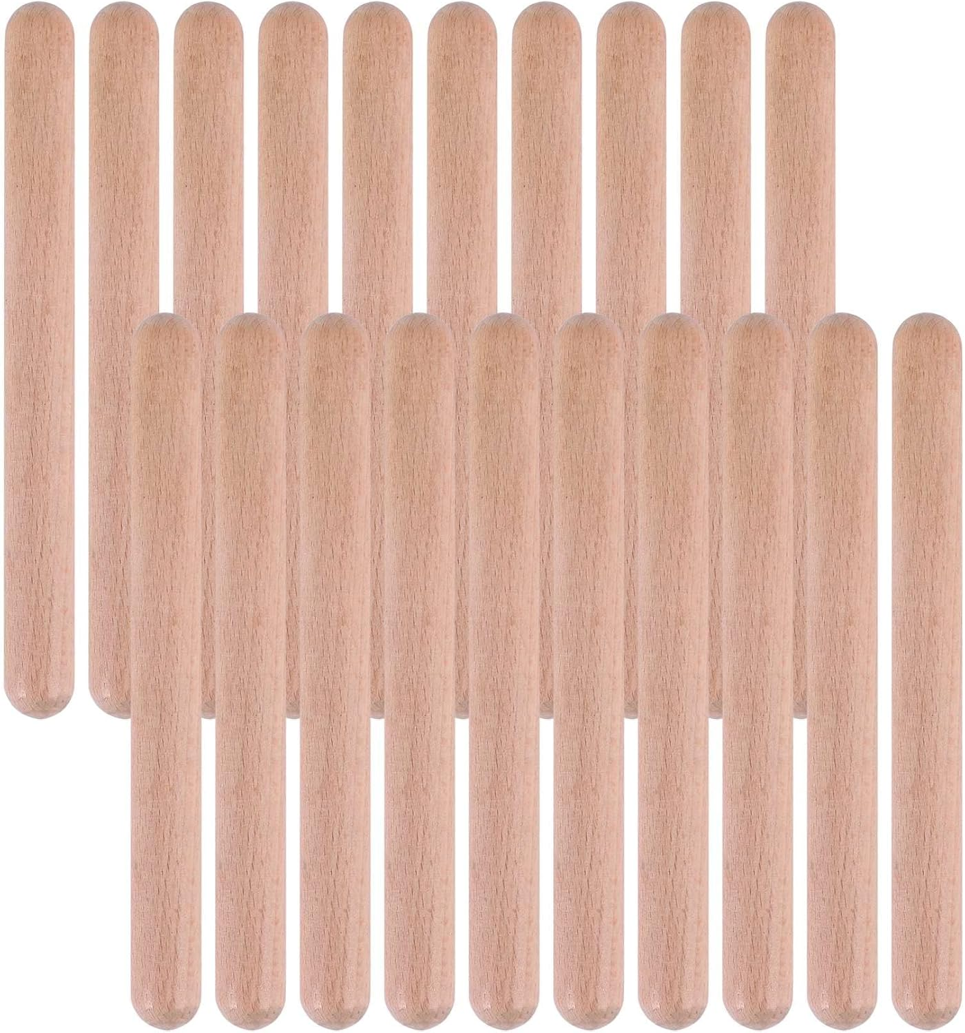 20 Pieces 8 Inch Kids Rhythm Sticks - Music Lummi Classical Wood Claves Musical Percussion Instrument image number 6