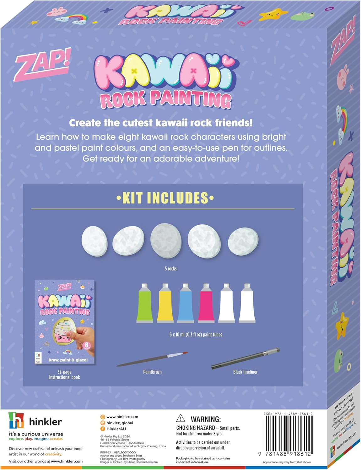 Zap! Kawaii Rock Painting Kit - Create Adorable Kawaii Rock Creatures with Paints and Accessories