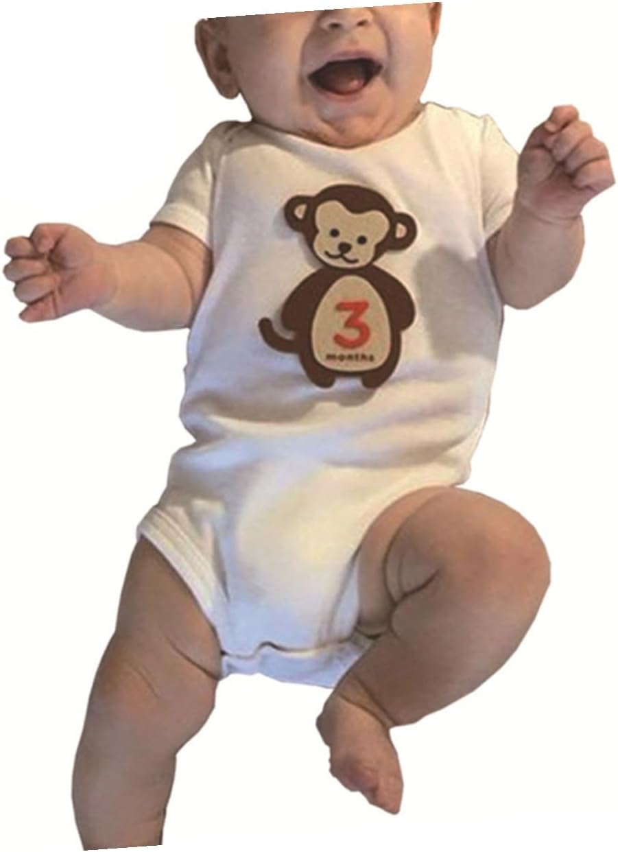 KOMBIUDA 12Pcs Monthly Stickers Animal Design Self-Adhesive Milestone Decals for Newborn Photography Props image number 1