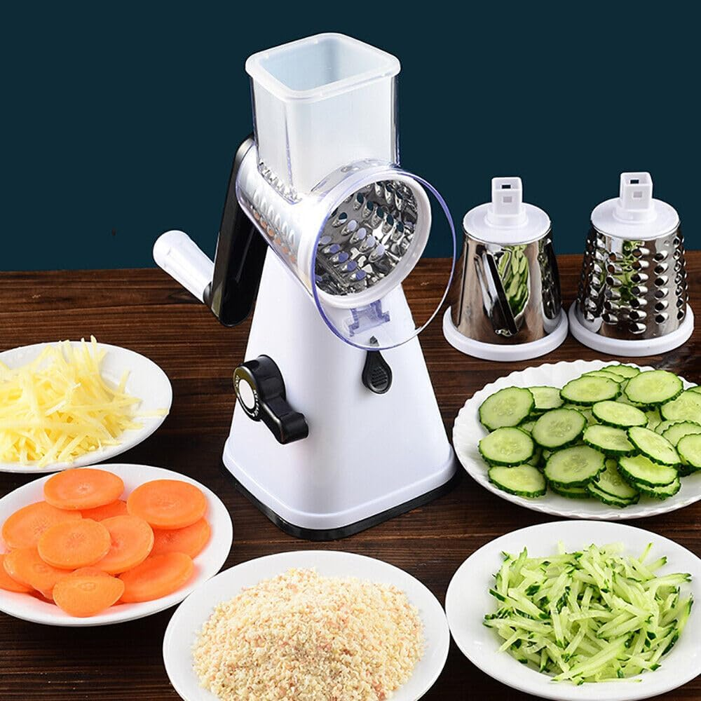 Youngly Food Manual Rotary Grater Chopper Kitchen Vegetable Fruit Slicer Cutter Shredder image number 4