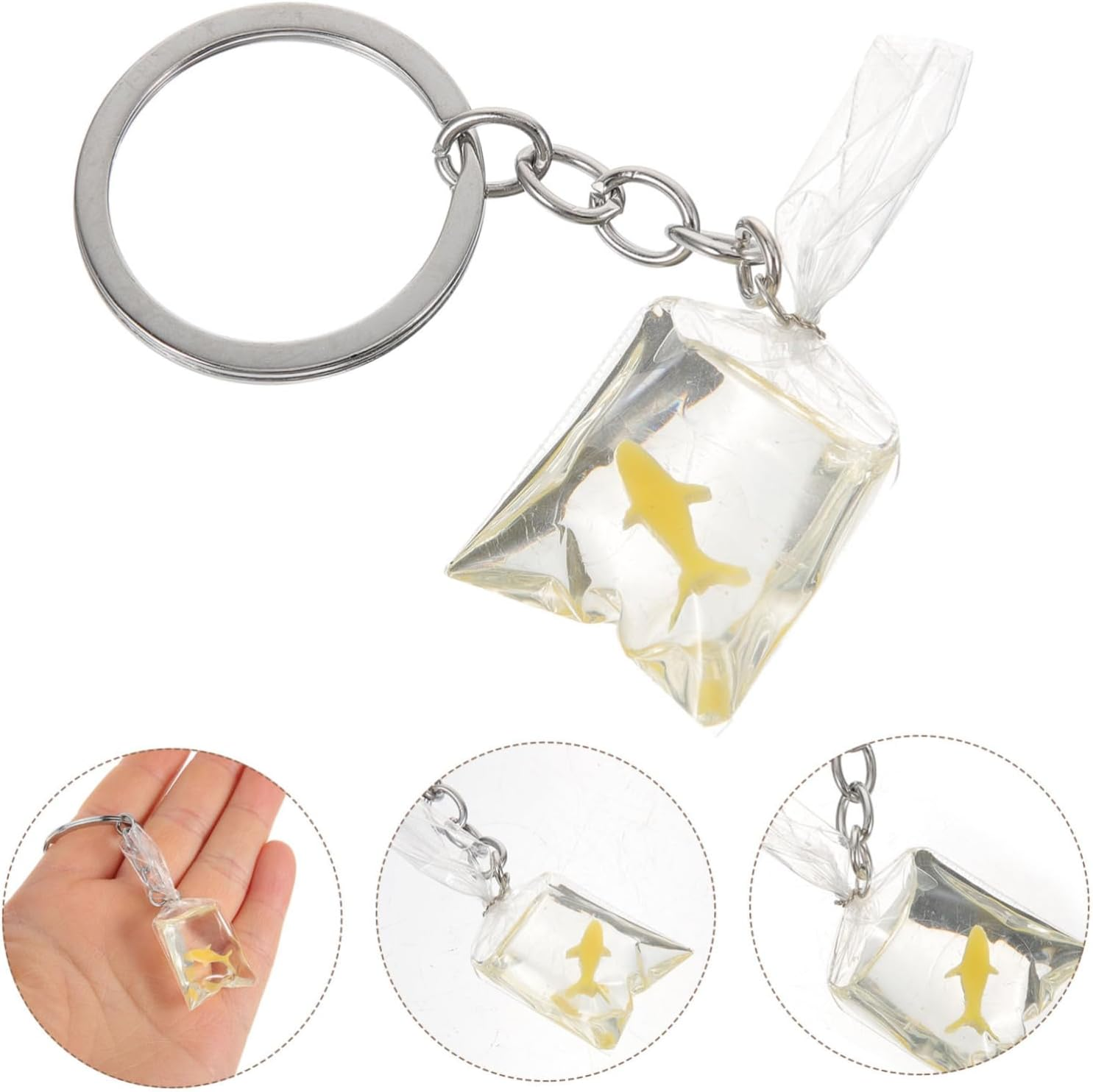 LIFKOME 2Pcs Cute Keychains for Girls Fish in Bag Design Lightweight Keyring Charm