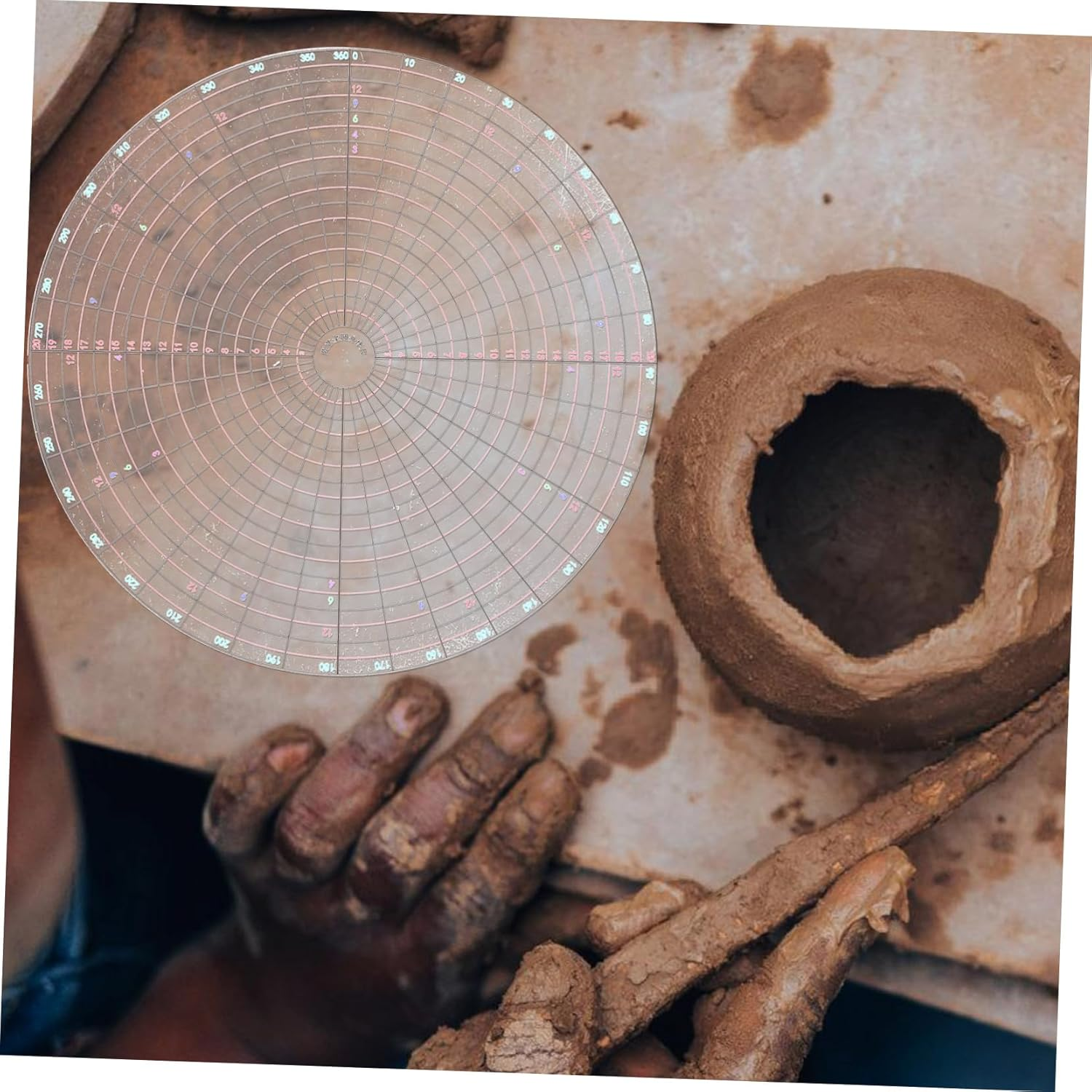 VICASKY Pottery Tools Geometric Drawing Template and Circle Drawing Tool for Ceramics DIY Clay Sculpting and Accurate Measurements Pottery Wheel image number 5