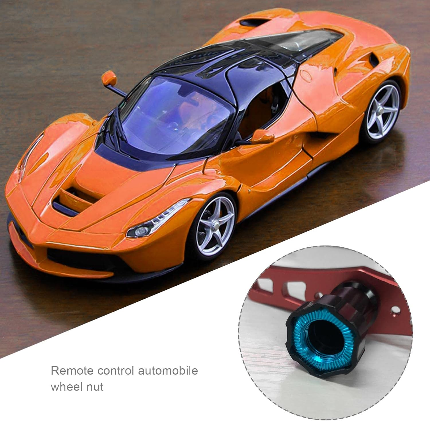 Emsea 4PCS 17Mm Aluminum Alloy Wheel Nut Compatible with RC Car Wheel Hex Hub Nut Thread 1.0Mm for 1/8 Car 17Mm Spanner 12Mm Thread Diameter Upgraded Parts Blue image number 3