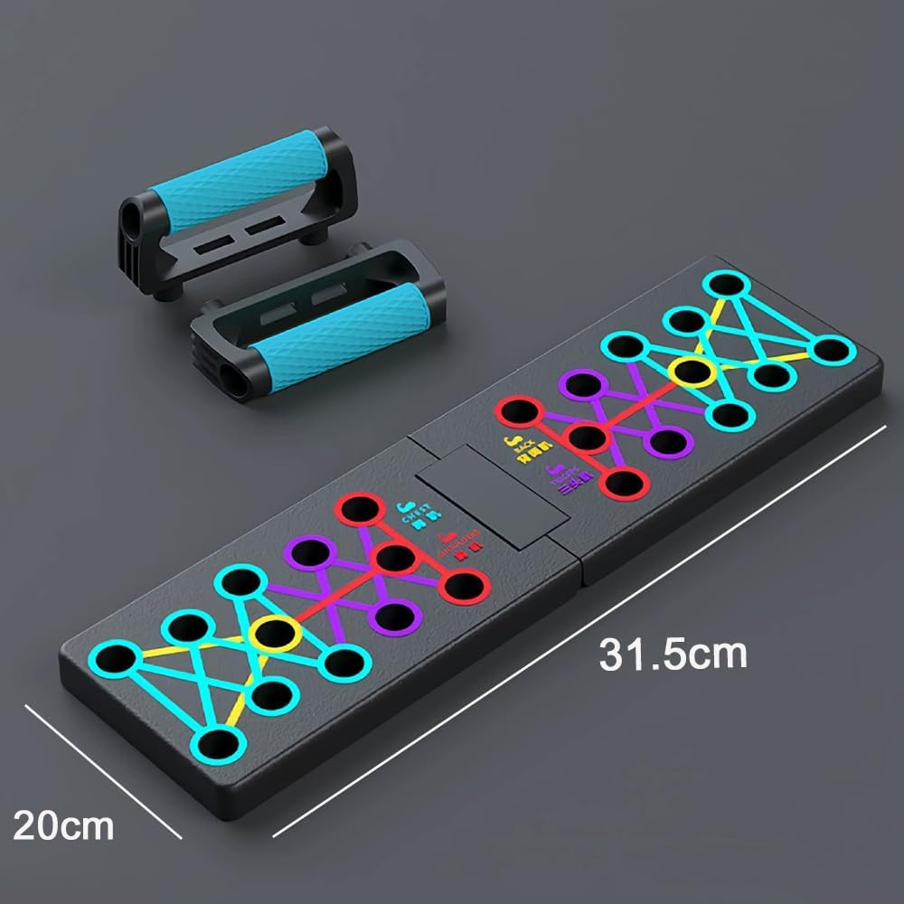 12 In-1 Push up Board, Foldable Adjustable Multi-Functional Push up Bars for Home Gym, Portable Strength Training Equipment Burn Fat Strength Training Arm Men & Women Weights image number 1