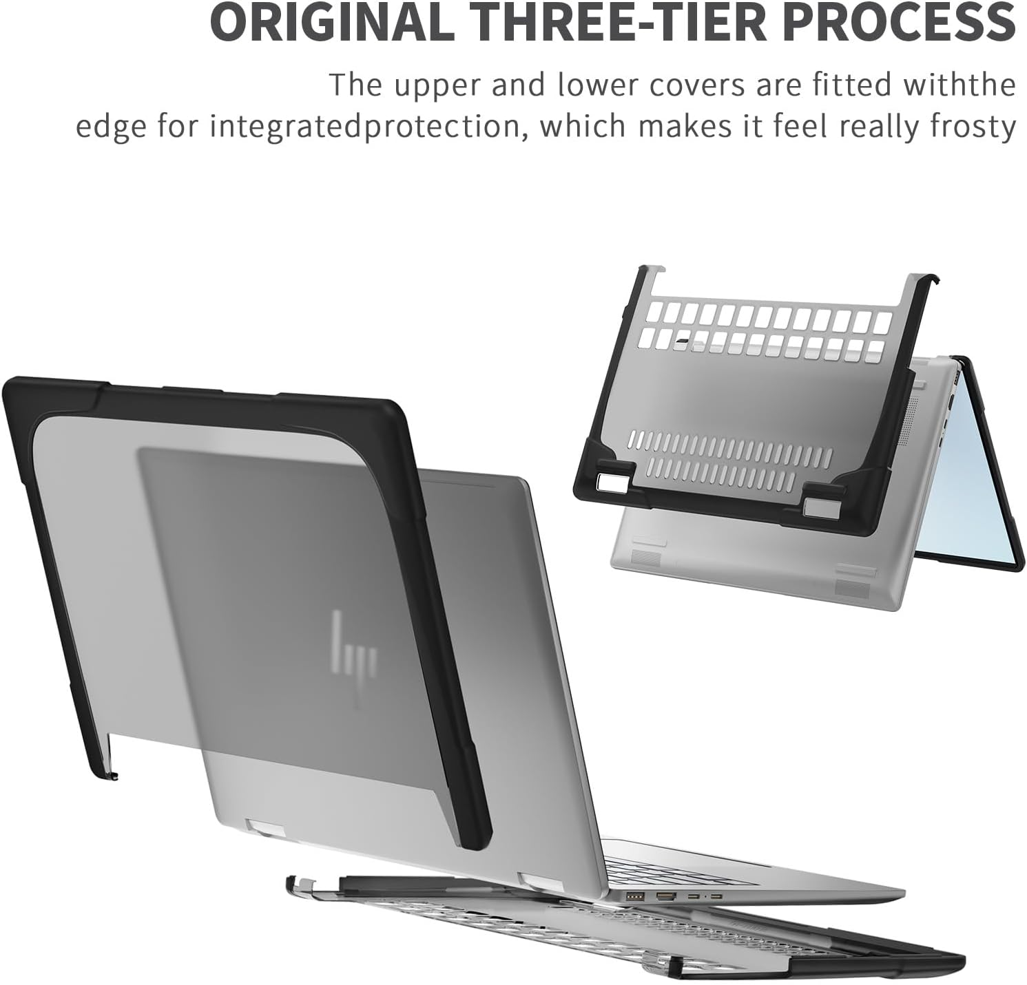 Jarttarn Compatible with 14 Inch HP Envy X360-14 2024 2-In-1 Laptop Protective Shell - Heavy Duty Rugged Hard Shell Cover Frosted Heat Dissipation and anti Drop (Rose) - Red image number 3