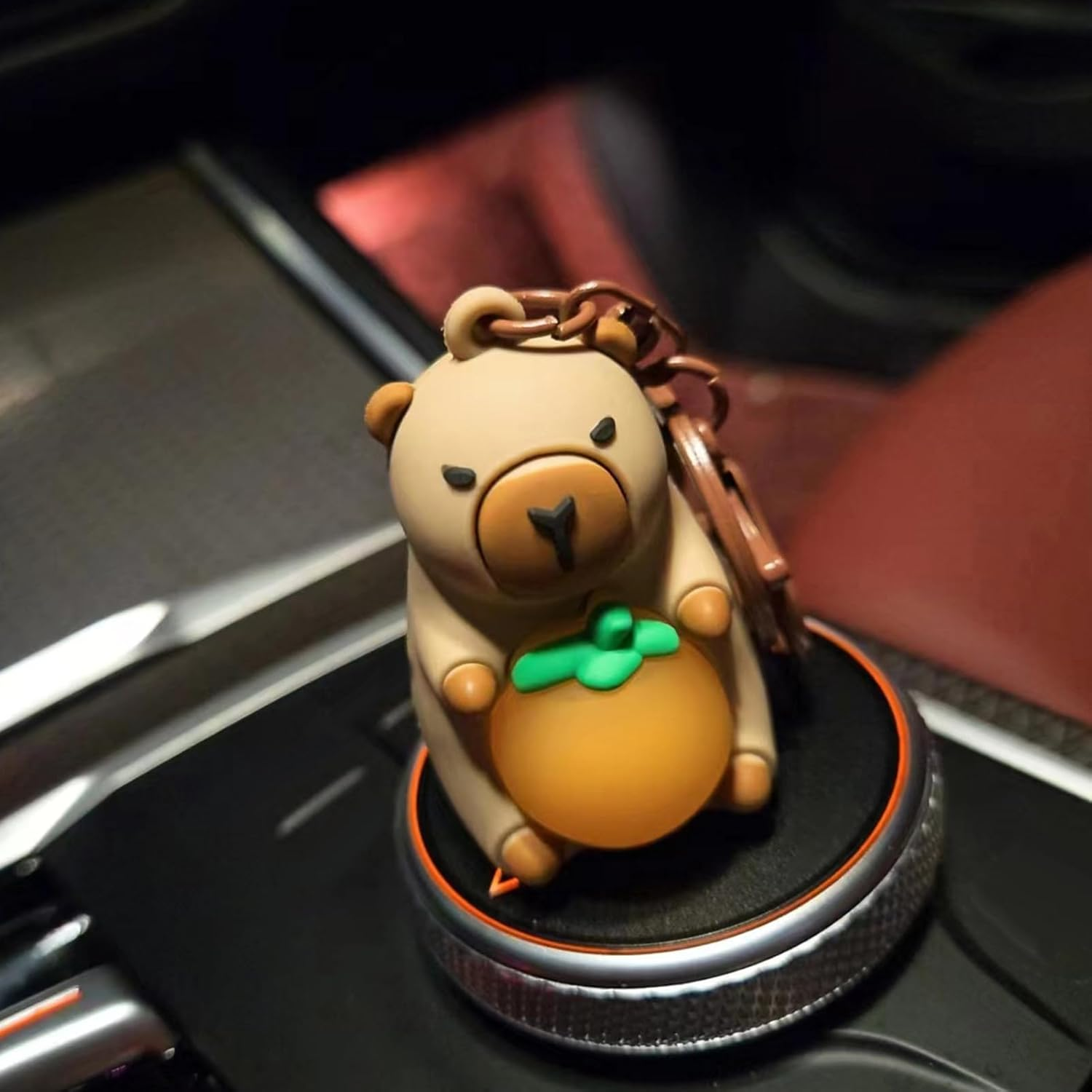 Capybara Keychain Mini - Illuminated Funny Pendant | Realistic Toy Key Ring Accessory | Cute Bag Charm for Wallets Wallets | Creative Party Gift Idea image number 4