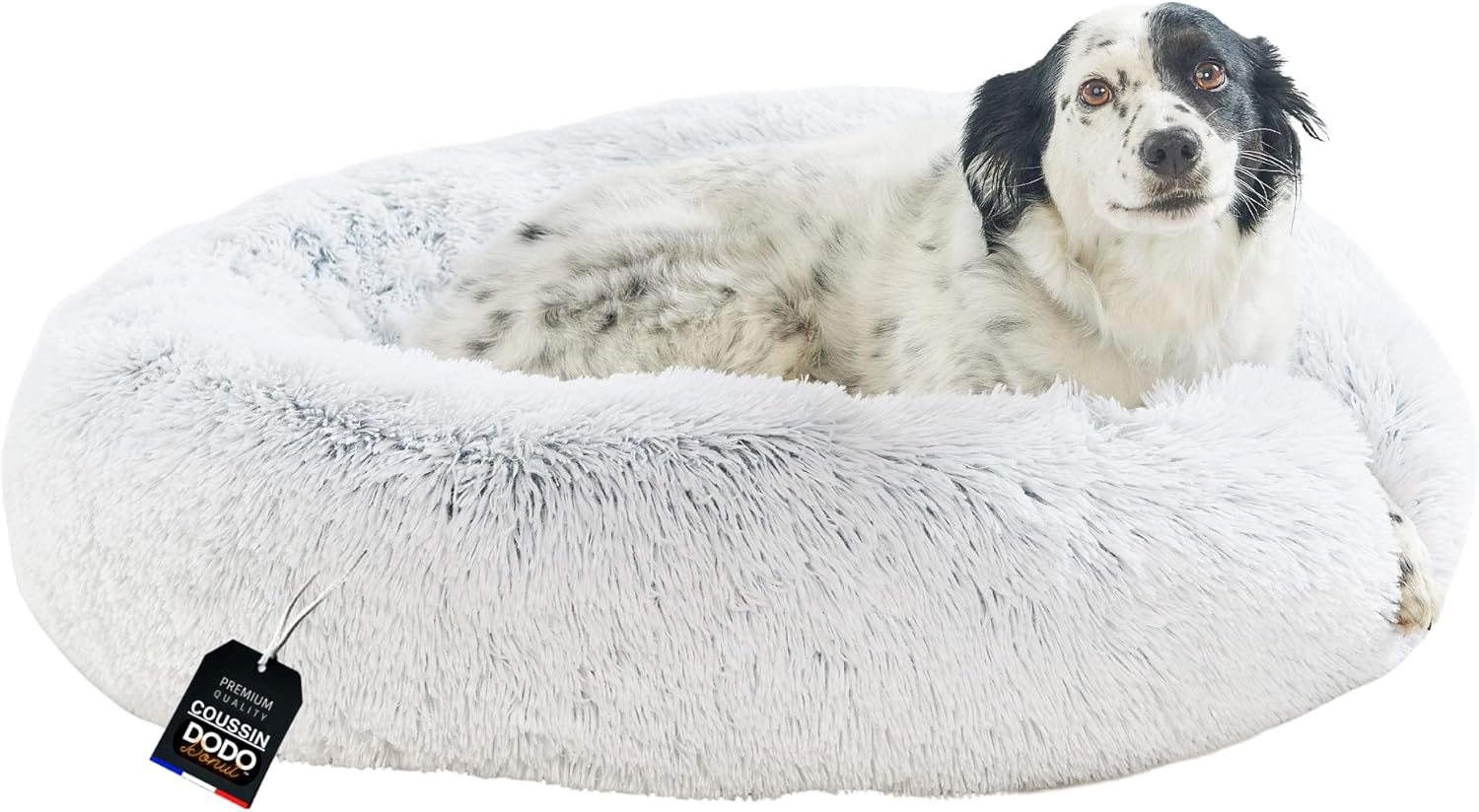 One PETS-TOP&reg; Dog Bed Medium Dogs [With Washable Cover] - Dog Basket, Cat Bed, Sleeping Places & Furniture for Dogs Long Dog Basket, Dog Bed, 80 Cm Diameter, Pearl Grey