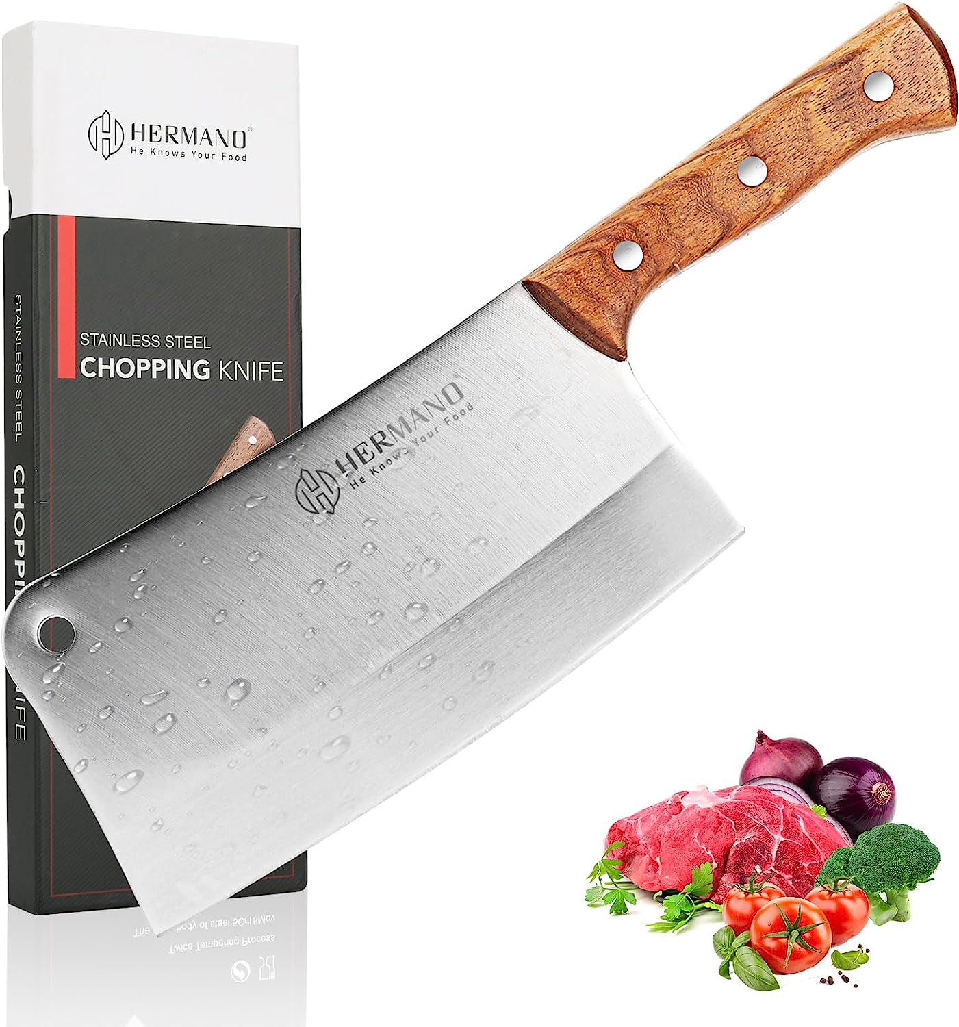 Butcher Knife, Meat Cleaver Knife, 8 Inches Chopping Knife, Super Strong Makes Heavy Duty Easy(Upgraded English Package) image number 2