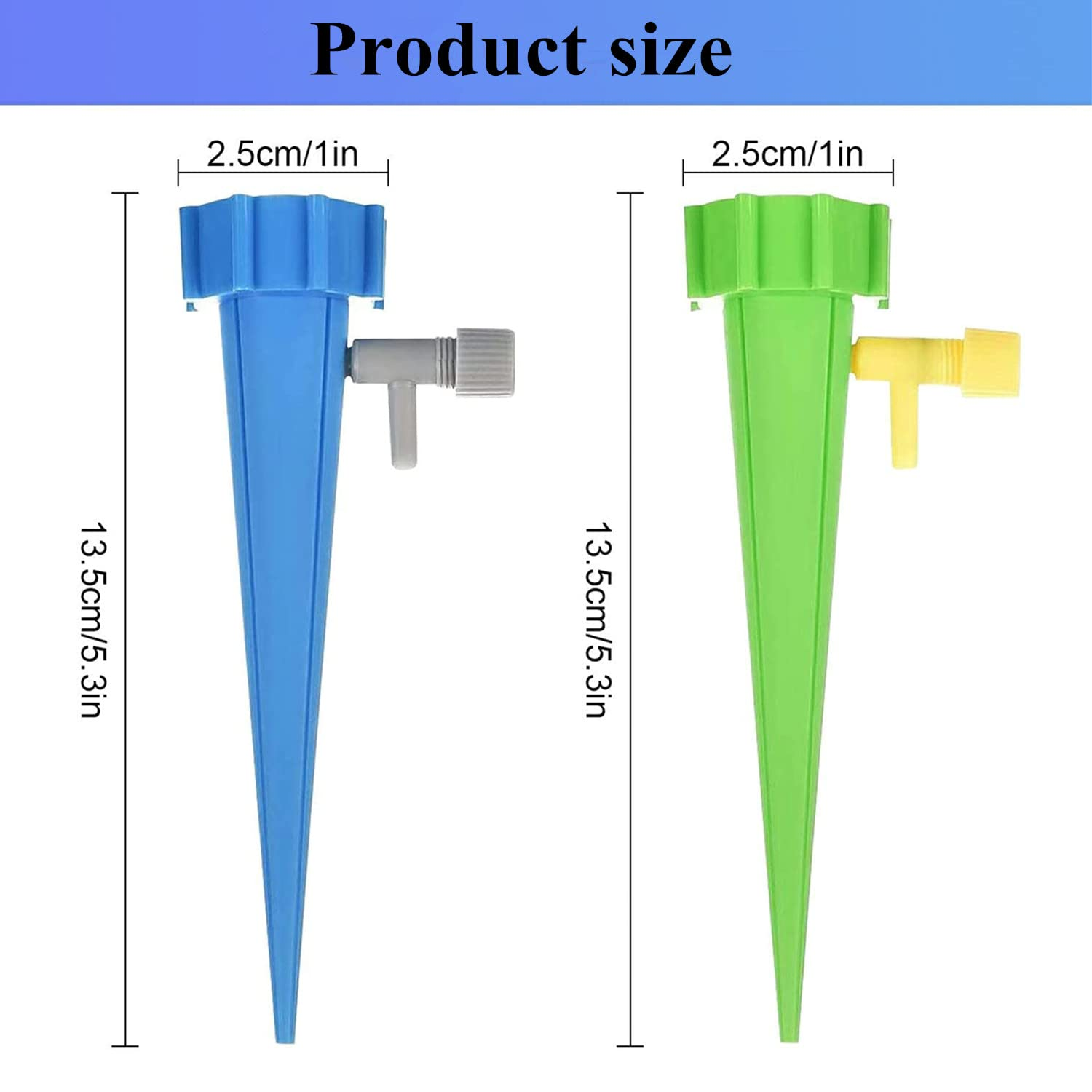 24PCS Self Watering Spikes, Adjustable Plant Watering Devices, Automatic Drip Irrigation System with Slow Release Control Valve Switch - for Outdoor Indoor Plants Use image number 4