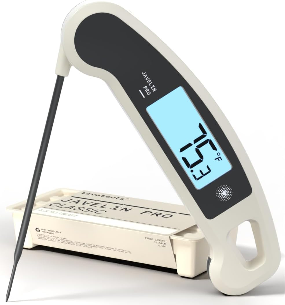 Lavatools PX1D Javelin PRO Duo Ultra Fast Professional Digital Instant Read Meat Thermometer for Grill and Cooking, 11.5Cm Probe, Auto-Rotating Backlit Display, Splash Resistant &ndash; Sambal - Ink image number 4