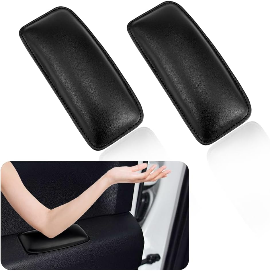 2PCS Car Knee Cushion,Soft Leather Car Door Armrest Pad for Knee Leg Elbow,Universal Car Center Console Cushion Pad Comfort Pillow for Automotive Interior Accessories (Black) image number 4