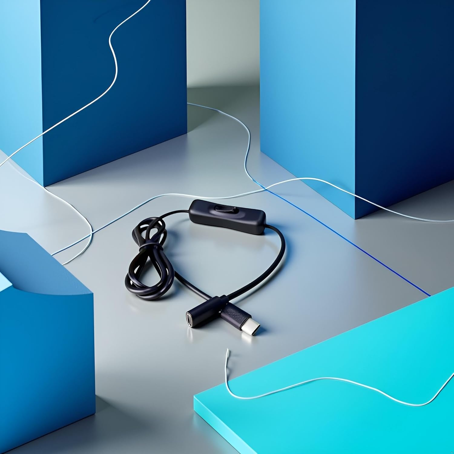 Black USB C Extension Cable with On/Off Switch Perfect for Charging and Data Transfer on Any Type C Device Type C Male to Female Cable Home Audio Accessories Cables and Interconnects image number 6