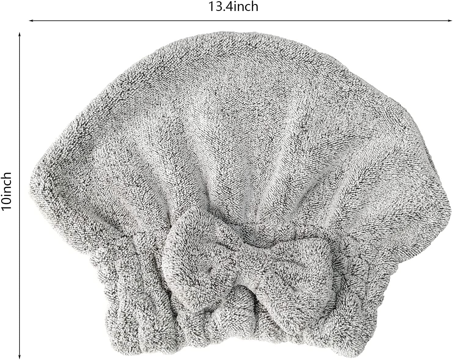 Sportmore Microfiber Hair Towel Cap,Soft Absorbent Quick Drying Cap for Curly Thick Hair, Wrap Cap for Women Girls-Set of 2 Pcs (Stripe&Gray) - Stripe Grayblue image number 2