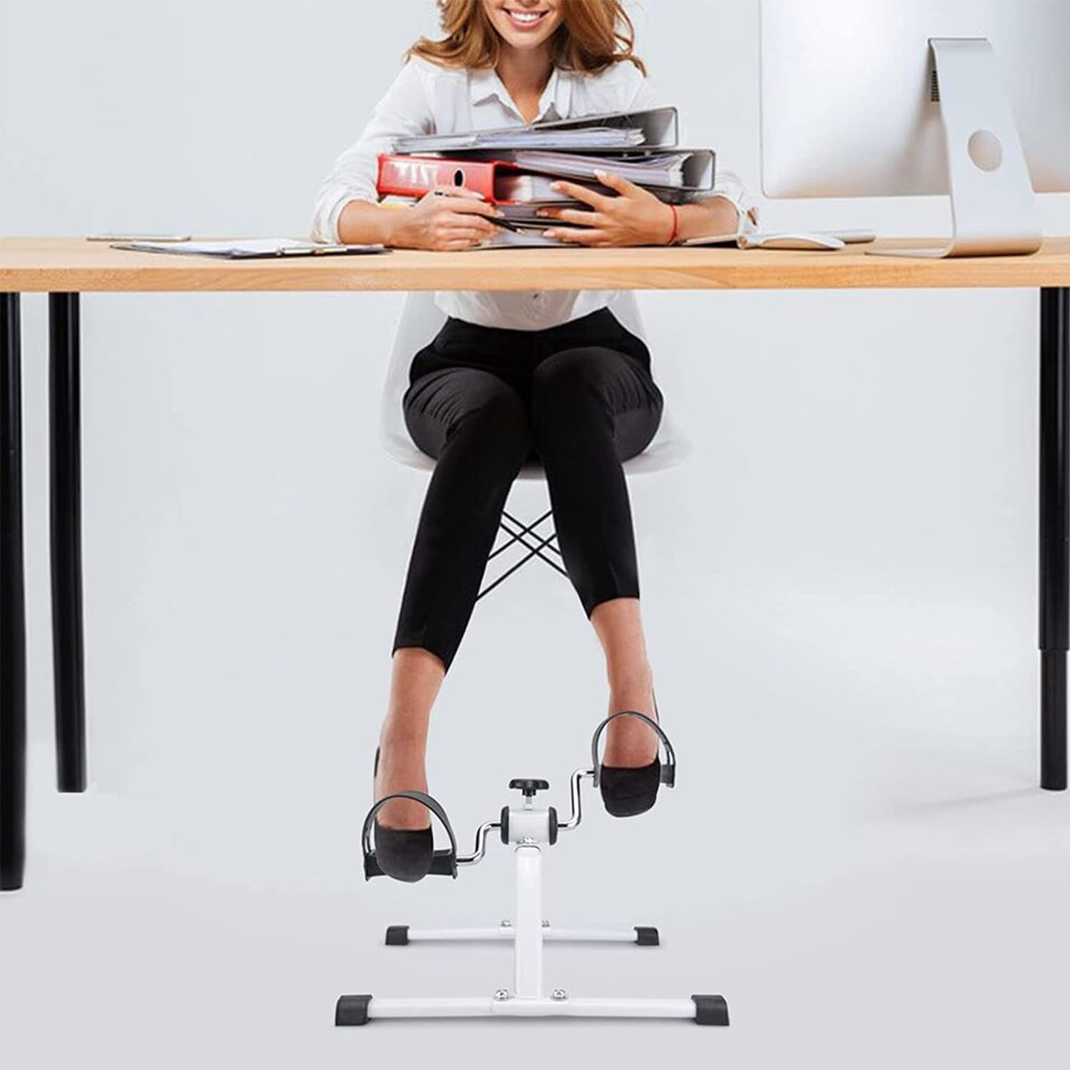 Gym Equipment for Home Fitness: Leg Trainer Rehabilitation Mini Exercise Bike, Hand and Foot Dual-Use Bicycle with Tension Adjustment, Cardio Indoor Training image number 6