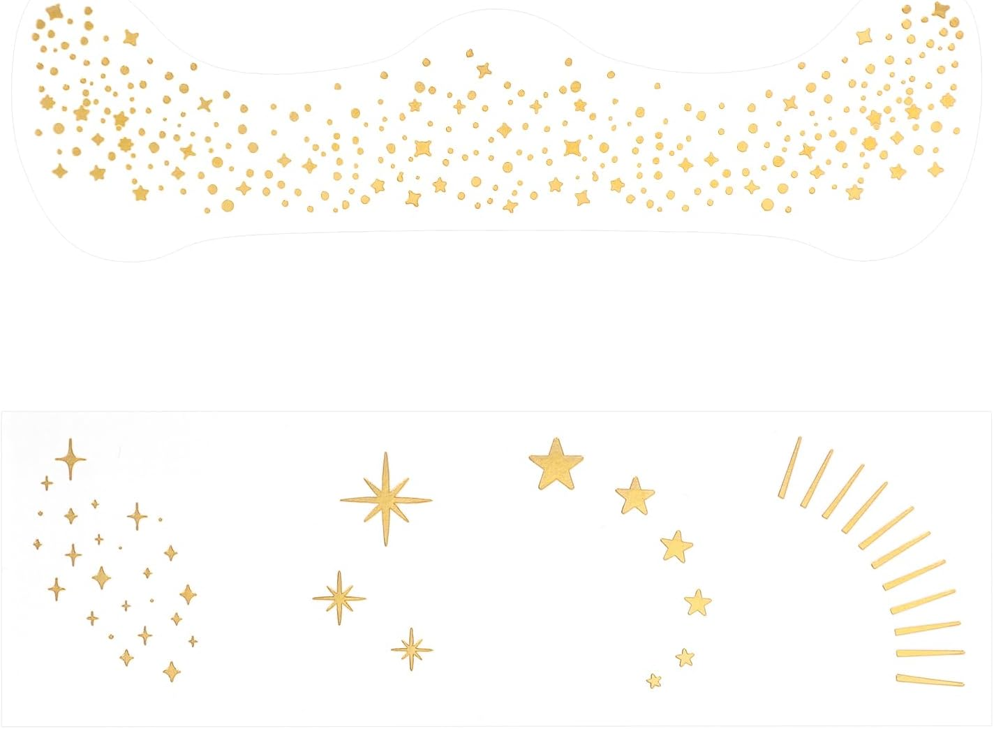 Lasuroa 20Pcs Glitter Freckles Temporary Face Tattoos, 2 Styles Waterproof Freckles Face Tattoo Glitter Makeup Patches for Teens & Women Christmas Halloween Parties (Gold) image number 2