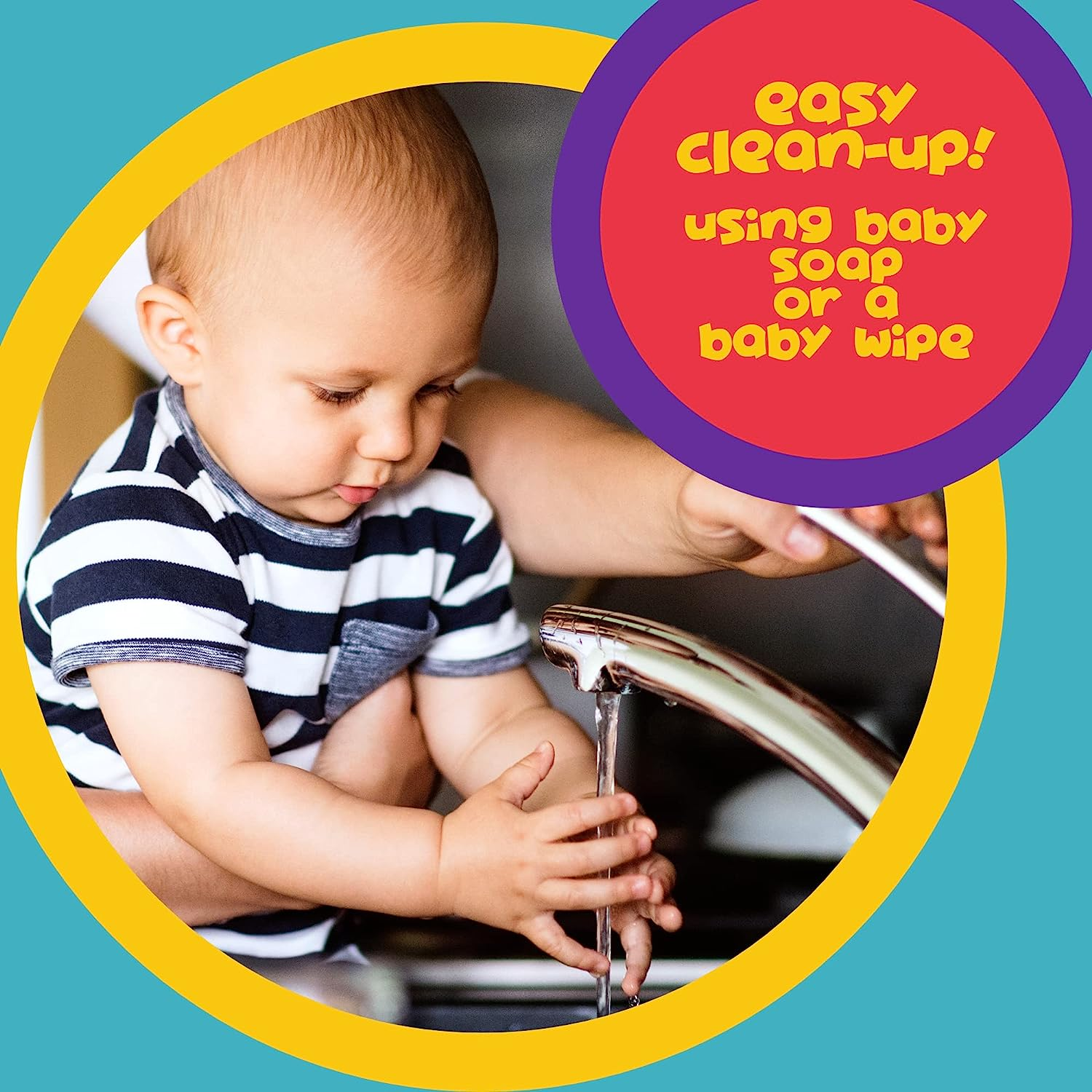 (Black) - Baby Footprint Kit - Easy Clean Baby-Safe Black Ink Pad for Baby Hand Prints and Footprints image number 6