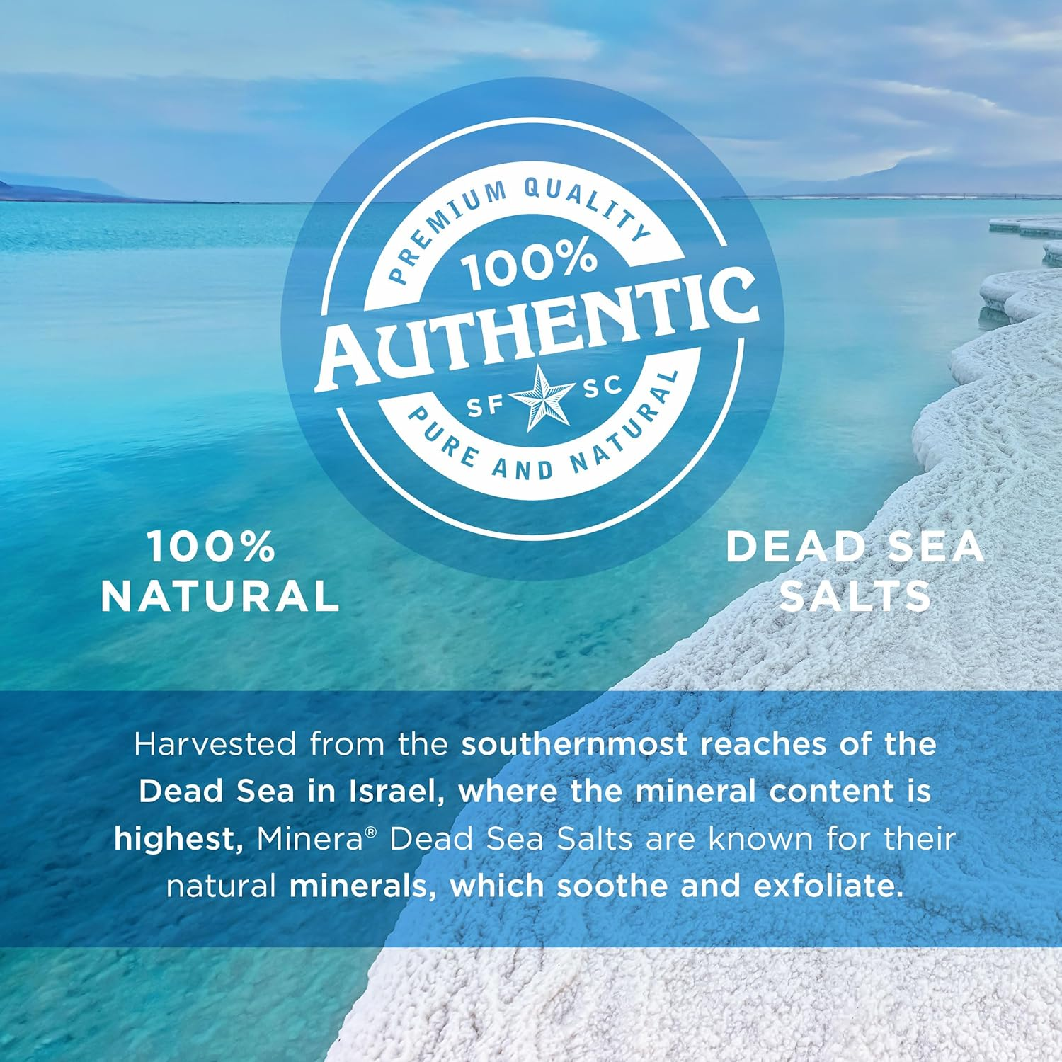 Minera Fine Grain Dead Sea Salt for Bath & Soaking &ndash; 15 Lbs (3 X 5 Lb Bags), Fast-Dissolving, 100% Pure & Natural, Unscented, Skin-Nourishing Bulk Sea Salt image number 2