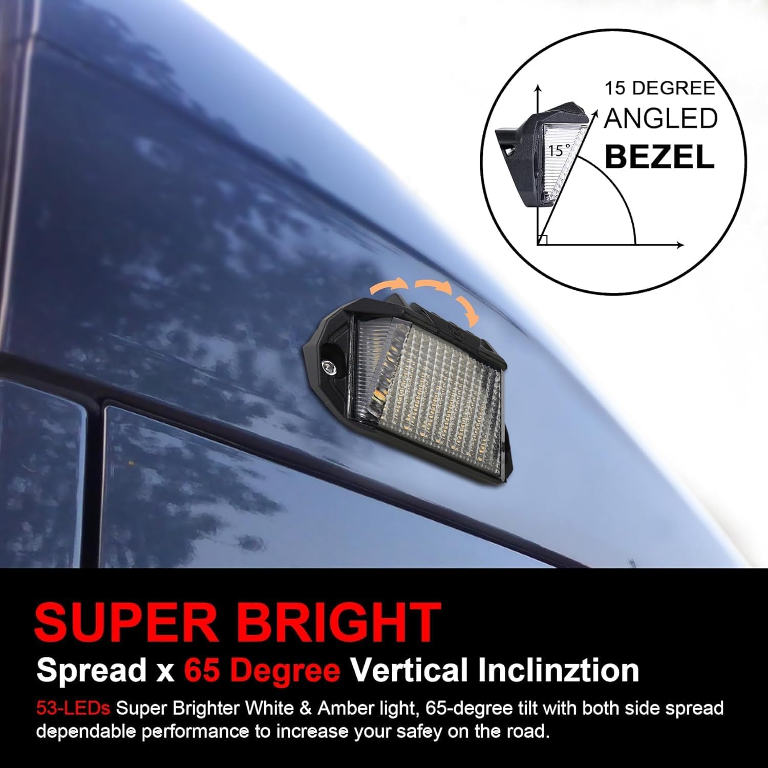 PXPART Led Exterior Light 12V Aluminum RV LED Porch Light with Dual Color White/Amber for Motorhome Caravan Campervan Trailers image number 6