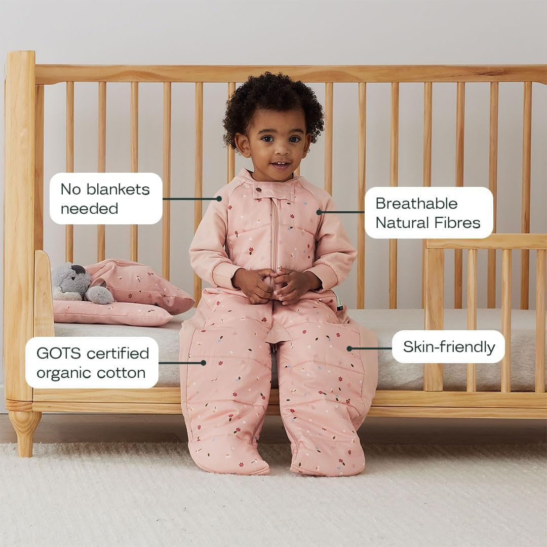 Ergopouch Sleep Suit Bag 3.5 TOG &ndash; 4&ndash;6 Years &ndash; Daisies Print &ndash; 400 Thread Count Organic Cotton &ndash; Converts to Sleep Suit with Legs &ndash; Sleeping Bag & Suit in One &ndash; for Infants, Toddlers & Kids image number 4