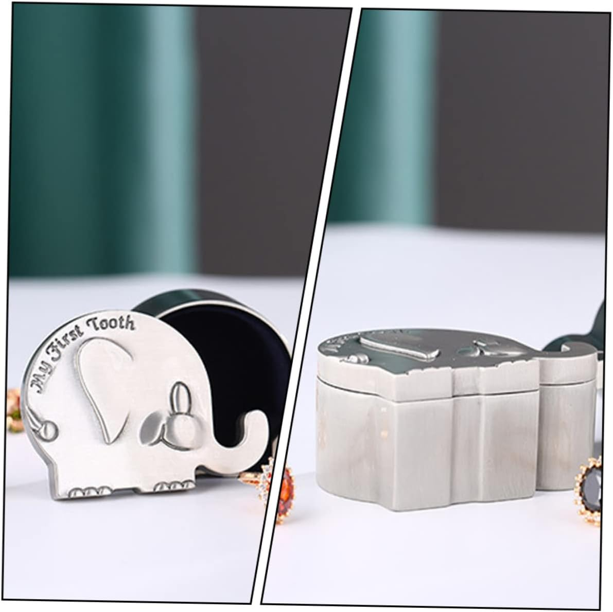 Fetal Hair Collection Box Metal Small Teeth Keepsake Box Silver for Newborn Shower image number 4