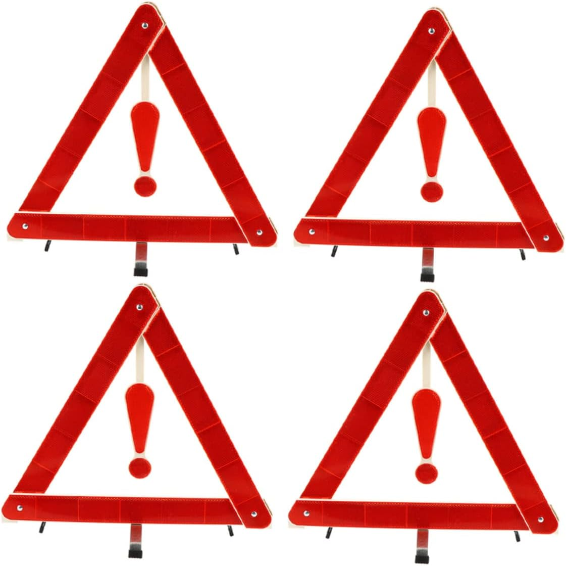 GARVALON 4Pcs Auto Warning Triangles 39X39Cm Car Safety Triangles Reflective Roadside Emergency Warning Kit for Vehicle Breakdown