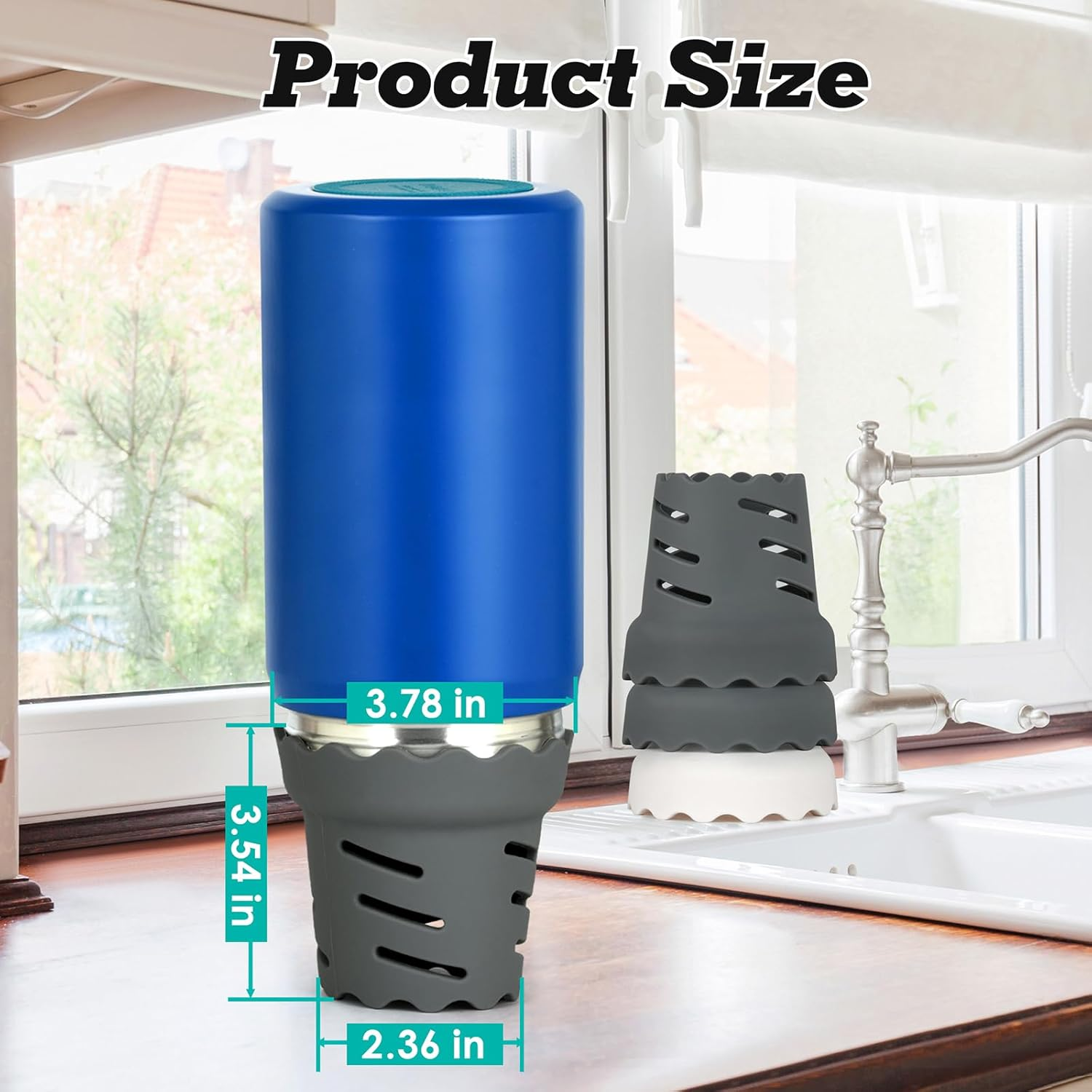 4 Pack Drying Rack for Water Bottles Silicone Bottle Drying Rack for Faster Drying Fits Hydroflask, Yeti, Simple Modern, Camelbak, Hydracy, Frostbuddy, and More (White and Grey) image number 5