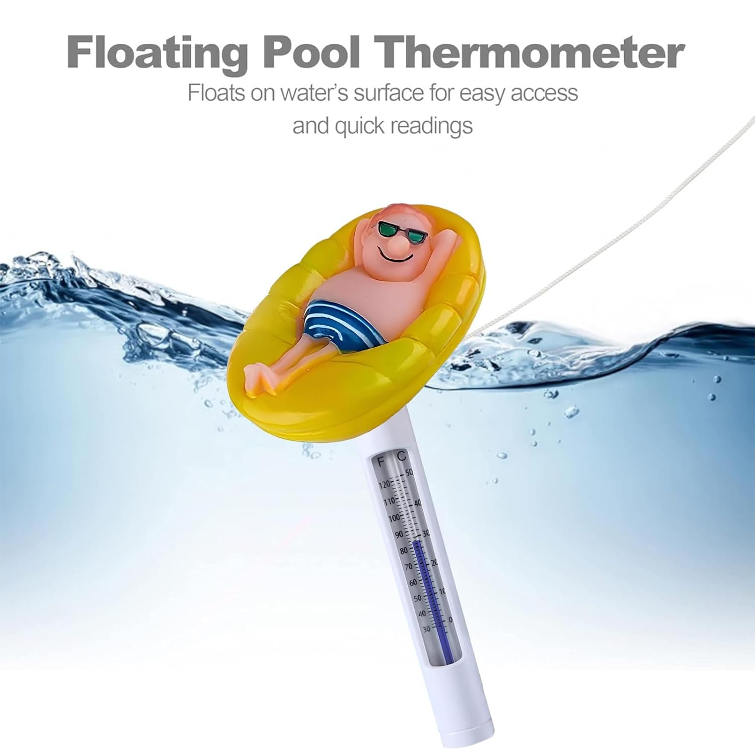 Solar Pool Therrmometer - Accurate Water Temperature Thermometer | Floating Pool Thermometer for Easy Use | Water Temperature Gauge for Precise Poool Monitoring and Enjoyable Swimming image number 5