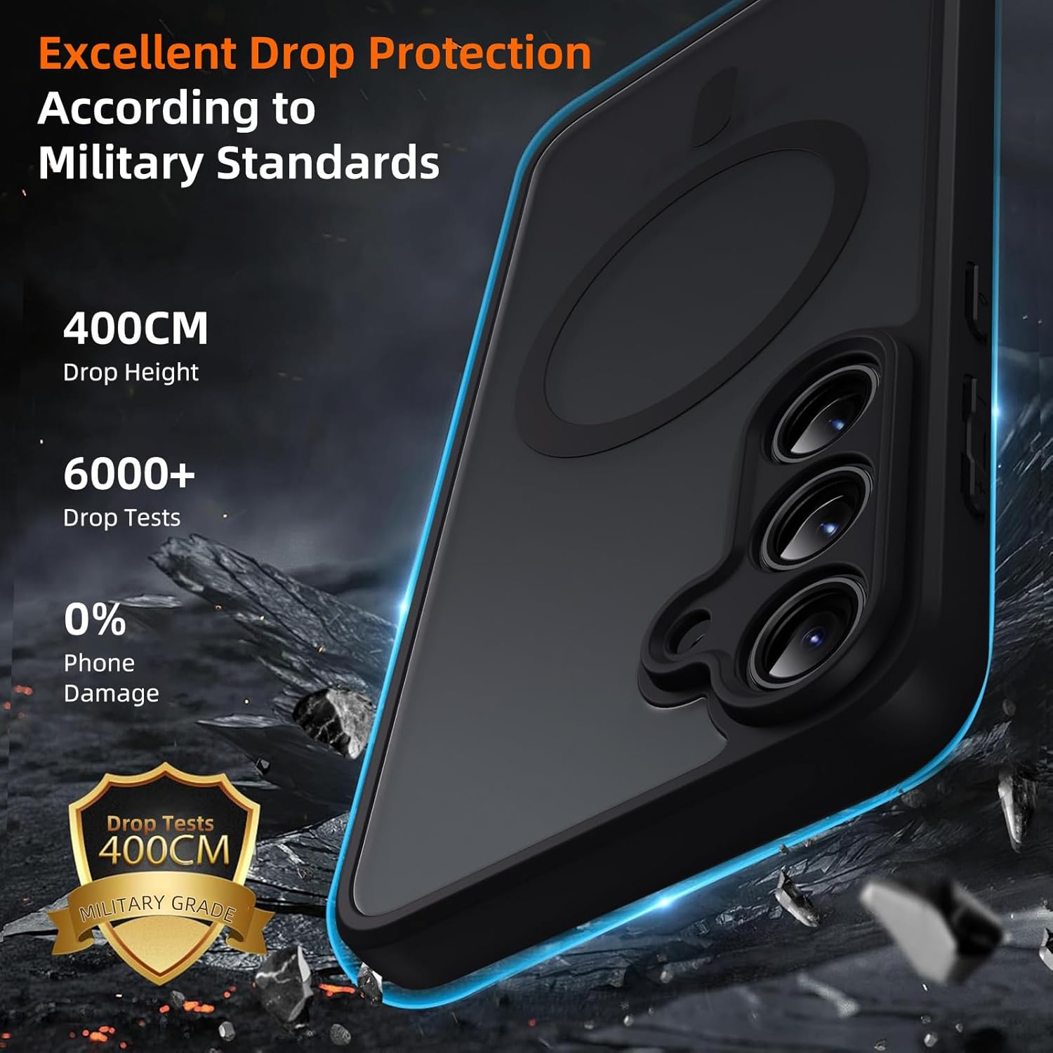 Pnakqil Magnetic for Samsung Galaxy A54 5G Case for Magsafe, Matt Translucent Mobile Phone Case for Samsung A54 with 2 Tempered Protection Glass, PC Hardness Back Scratch-Resistant Thin Matte Magnetic image number 5