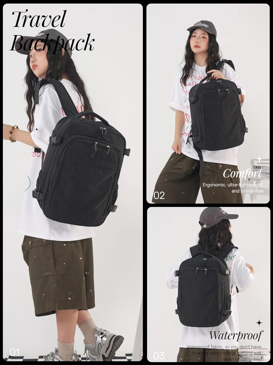 RELITRK Travel Backpack for Women Men,Airline Approved Carry on Backpack,Casual Daypack for Business Travel Essentials image number 1