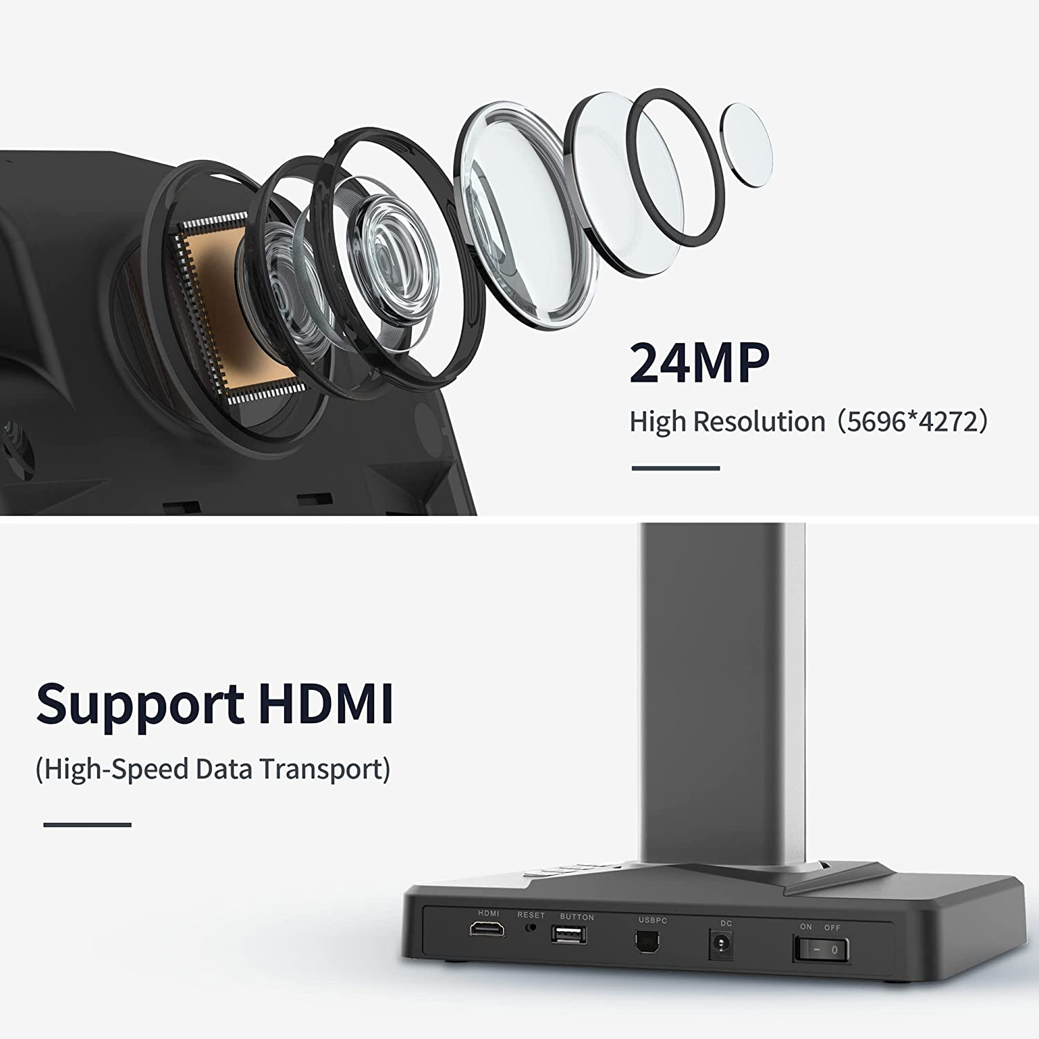 CZUR ET24 Pro Professional Book/Document Scanner, 24MP HD Camera, 3Rd Gen Auto-Flatten & Deskew Tech, A3 Scanner, 180+ Languages OCR, Support HDMI, for Windows/Macos/Linux image number 2