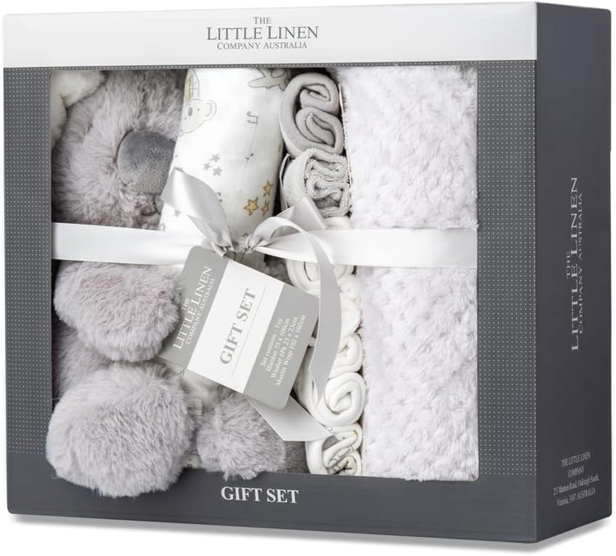 The Little Linen Company (TLLC) Boxed Gift Set- Safari Bear