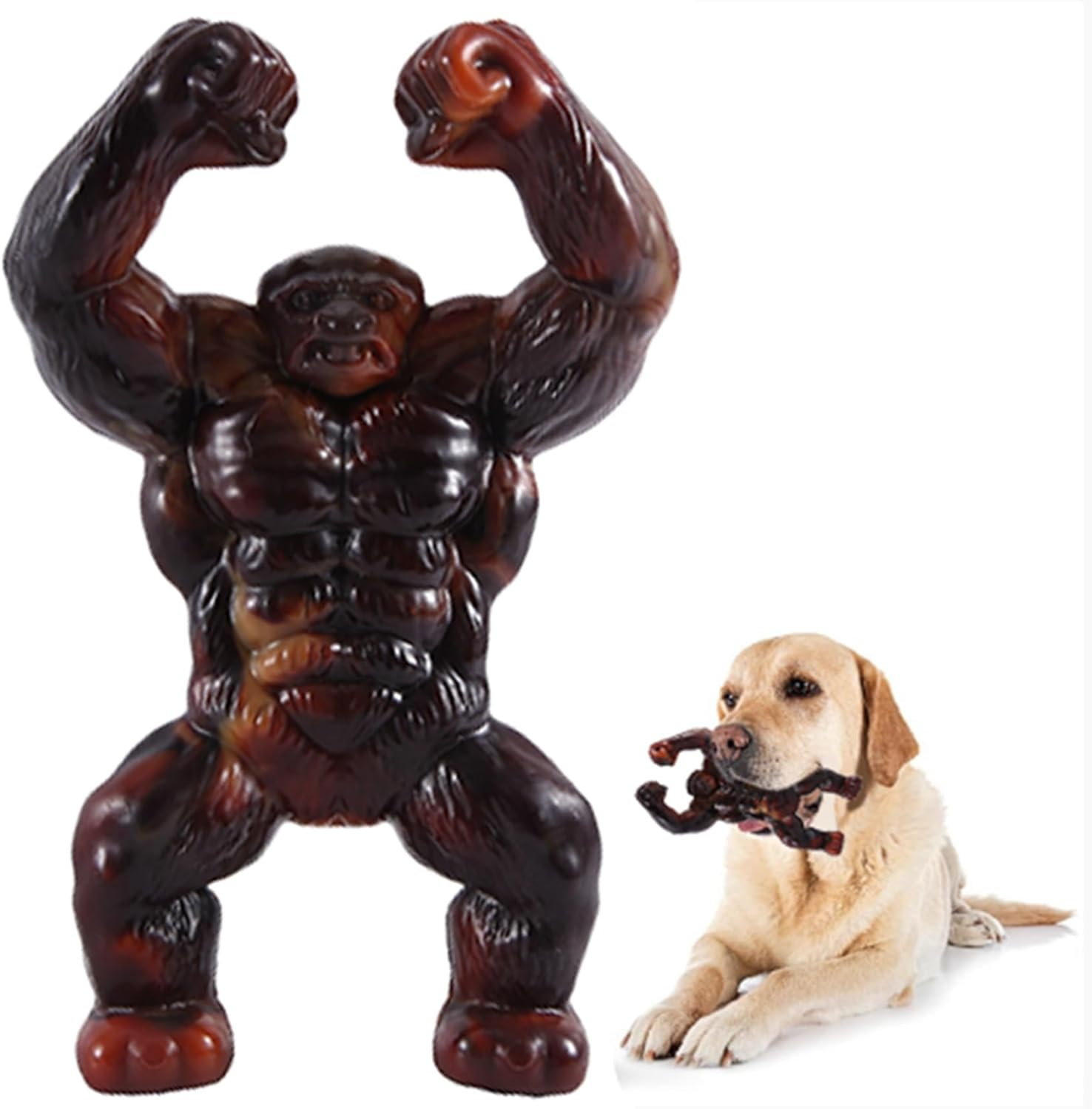 VENEKA Indestructible Dog Toys for Aggressive Chewers, Beef Flavor, Nylon Teething Chew Toys, Red Easy to Use 6.77 X 4.33 X 1.97Inch image number 3