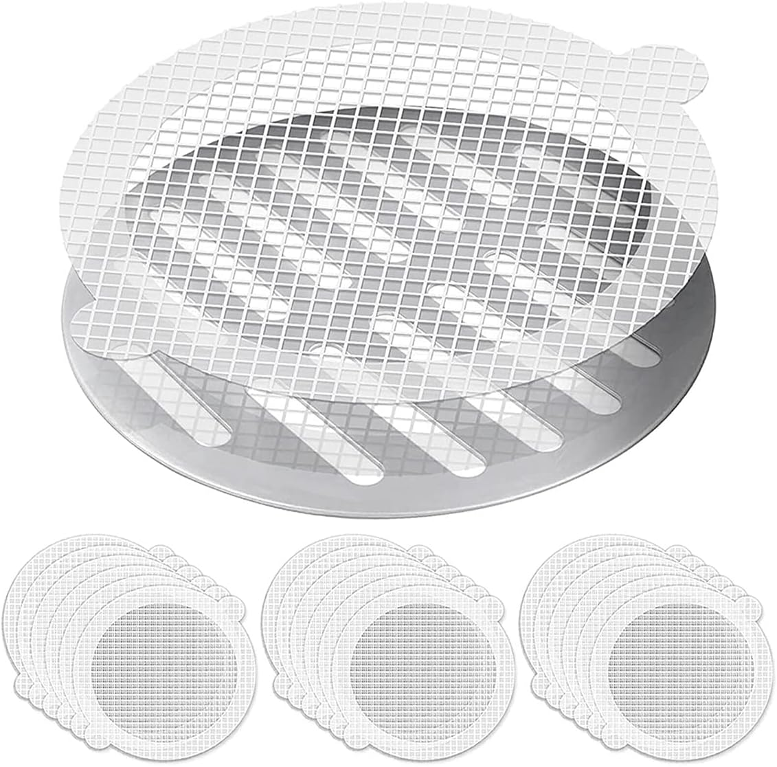 30 Pack Disposable Hair Catcher Disposable Shower Drain Hair Catcher Mesh Stickers Screen Hair Catchers image number 3