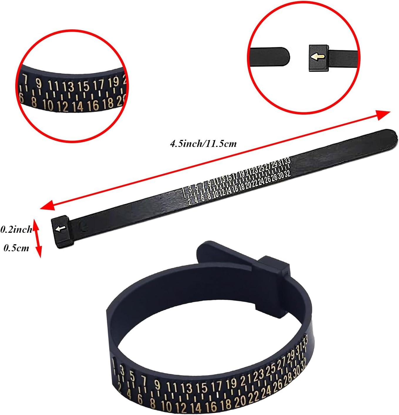 Luojinluoda Ring Sizer Measuring Kit &ndash; 1-Pack Jewelry Sizing Tool for Ring Size Measurement (Sizes 1-17) Accurate Easy to Use image number 2