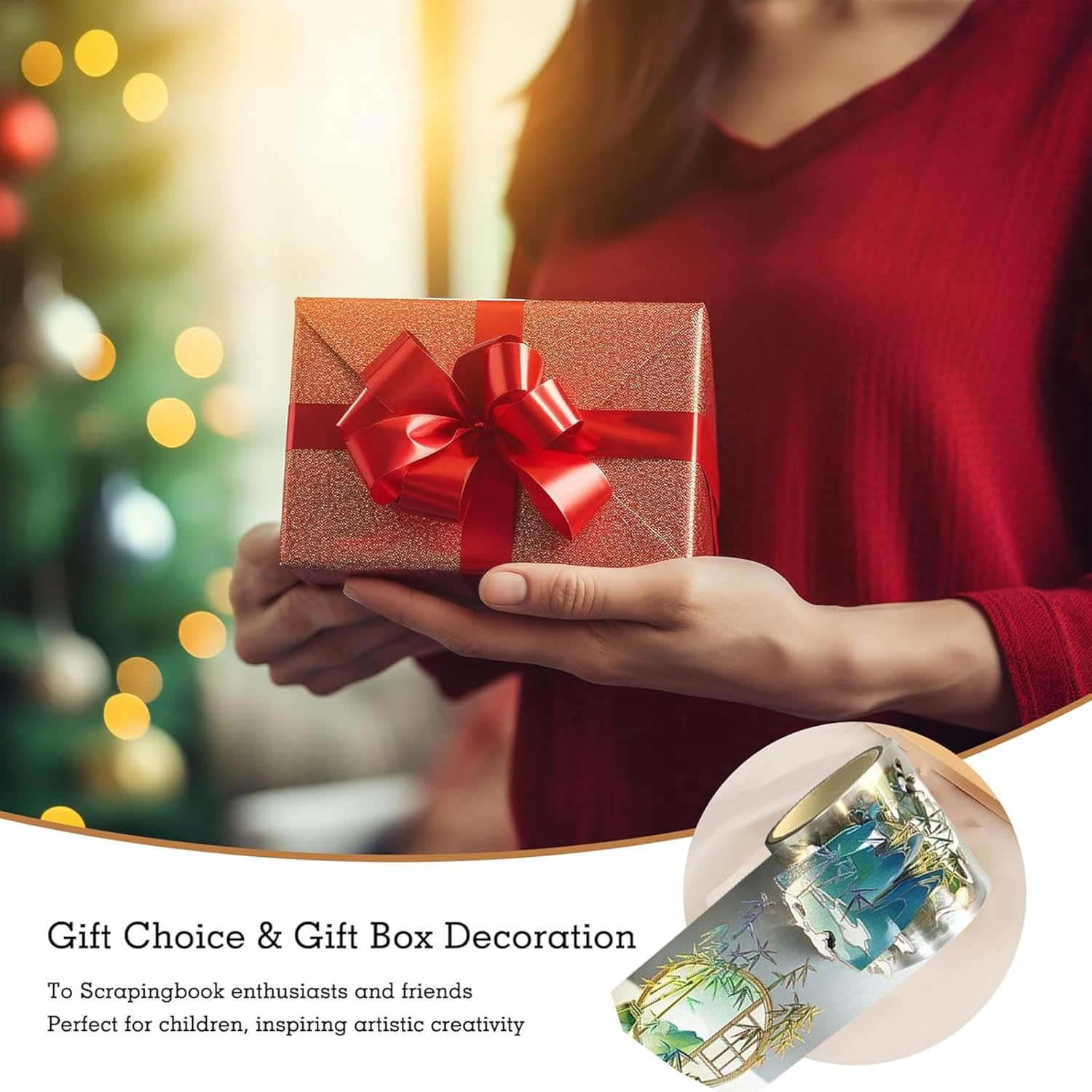 Vintage Floral Tapes,Craft Tape,Handbook Decoration Sticker, Handbook Tape with Plant Decoration Stamping Crafts,Diy Gift Wrapping Crafts for Scrapbooking Supplies Party Decorations Books (Bamboo) - Blue Peony image number 6