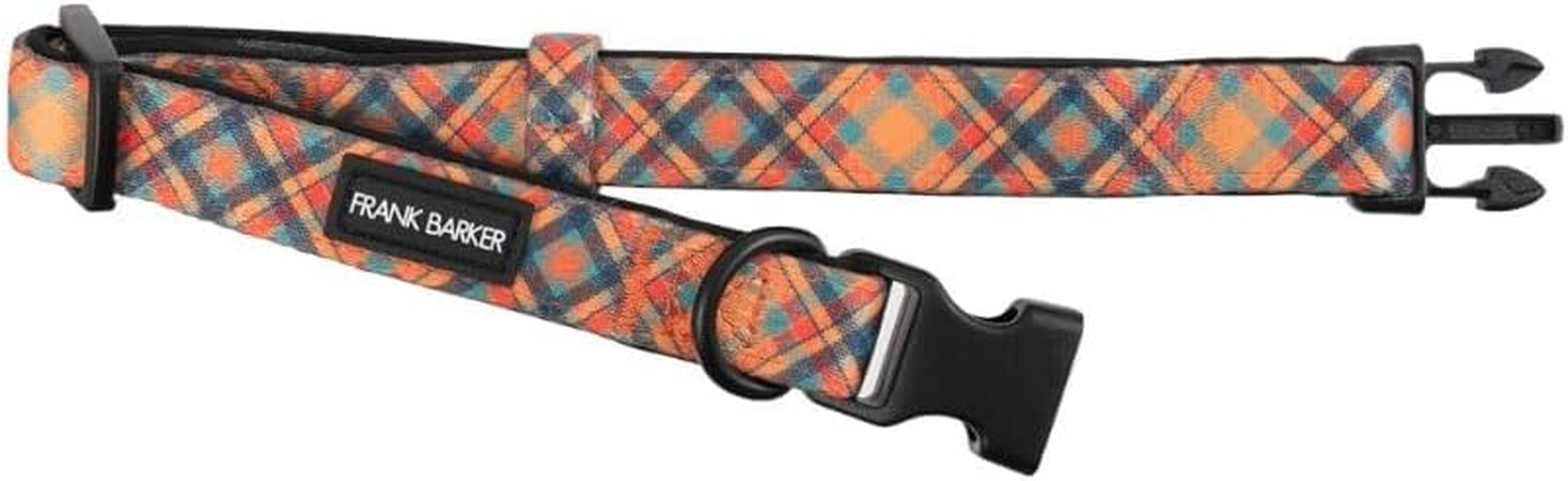 Splosh Frank Barker Plaid Dog Collar, Large, Orange image number 4