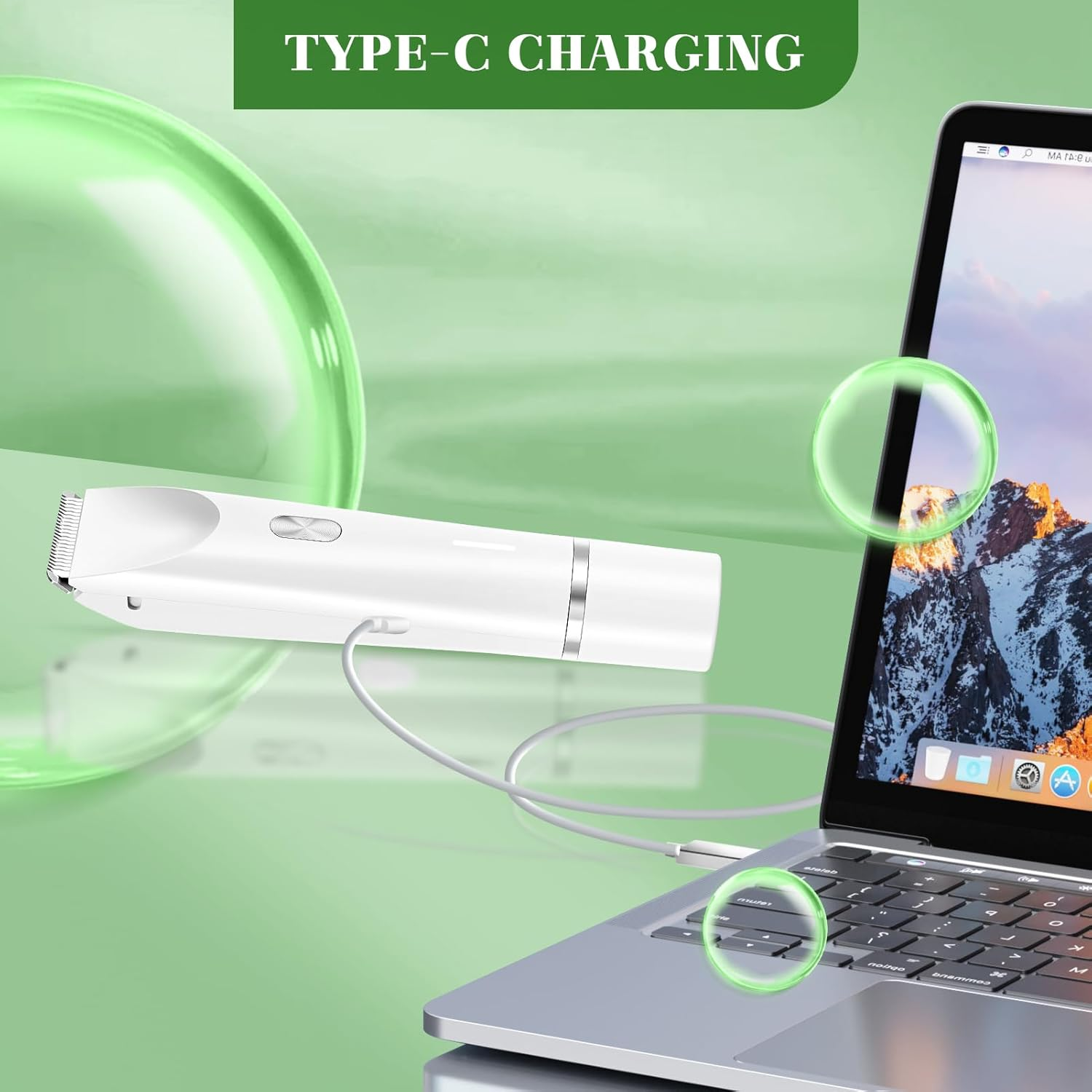 Electric Lady Shaver for Women, 2 in 1 Bikini Trimmer Women Wet and Dry, IPX7 Waterproof Rechargeable Electric Razor for Bikini Underarms Legs Arms Body Face(White) image number 1