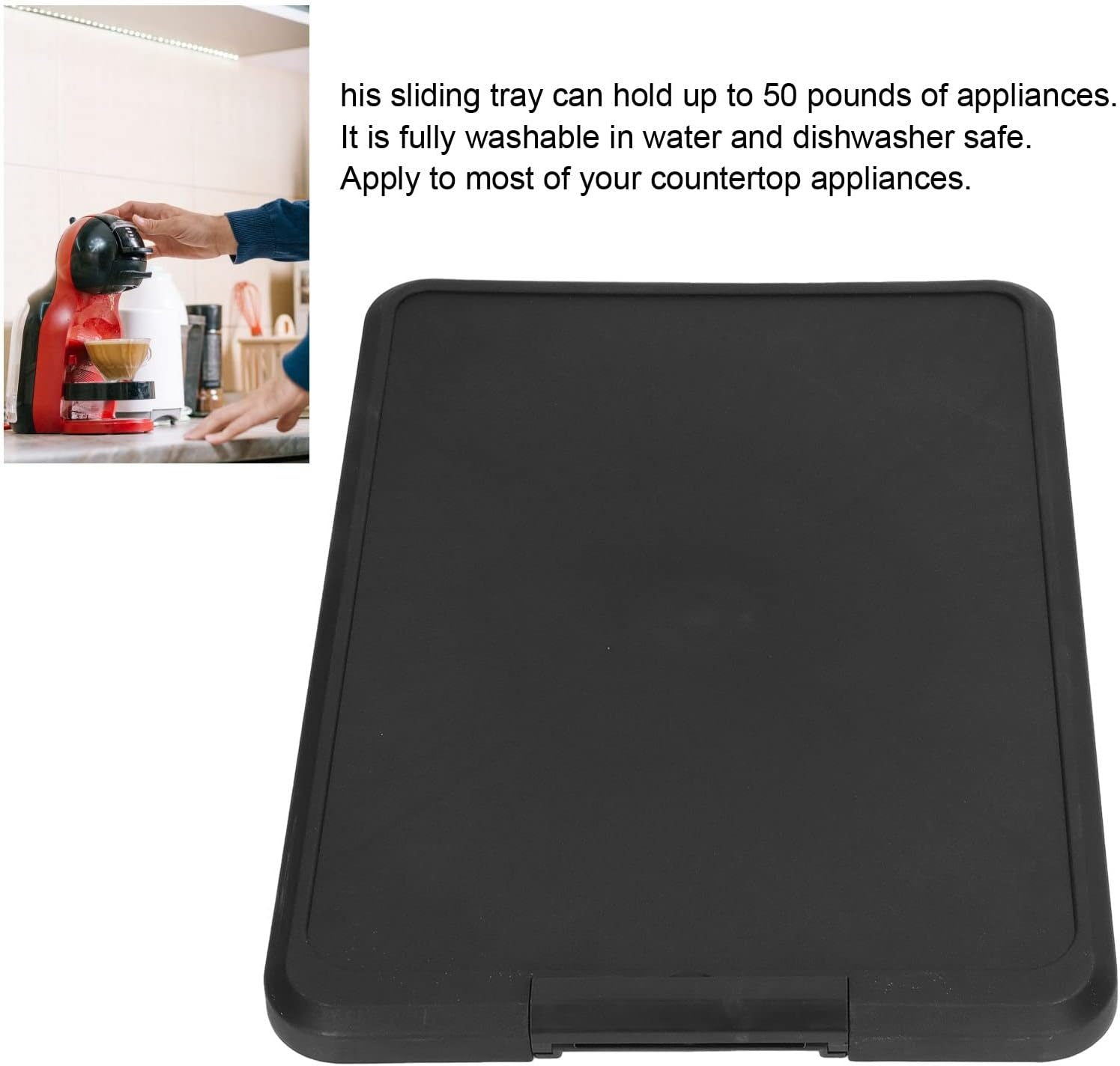 Kitchen Appliance Sliding Tray, Compatible with Coffee Makers, Desktop Mixers, Mixers, Food Processors, Toasters image number 3