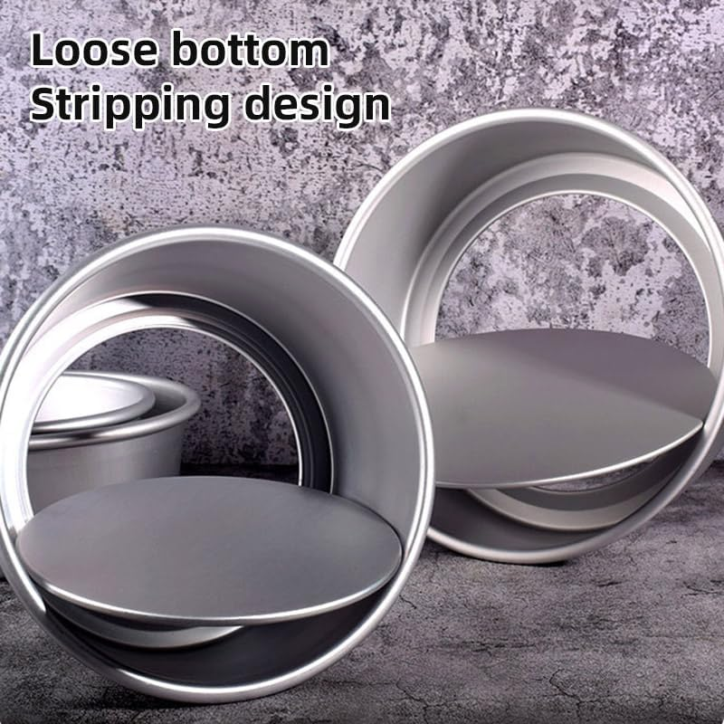 AIMALL 3Pcs round Cake Mold with Anode Coating and Removable Bottom &ndash; Durable Aluminium Alloy Baking Pans for Chiffon and Layered Cakes image number 3