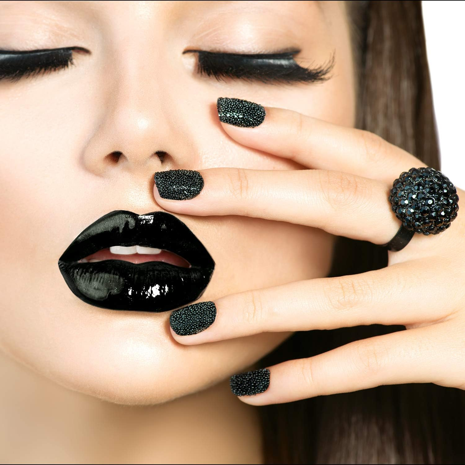 6 Bottles Micro Caviar Beads Pixie Gravel Diamonds Stone Crystal Rhinestones Nail Decorations for DIY 3D (Clear, AB Color, Rose Gold, Silver, Red, Black) - Ab Color image number 2